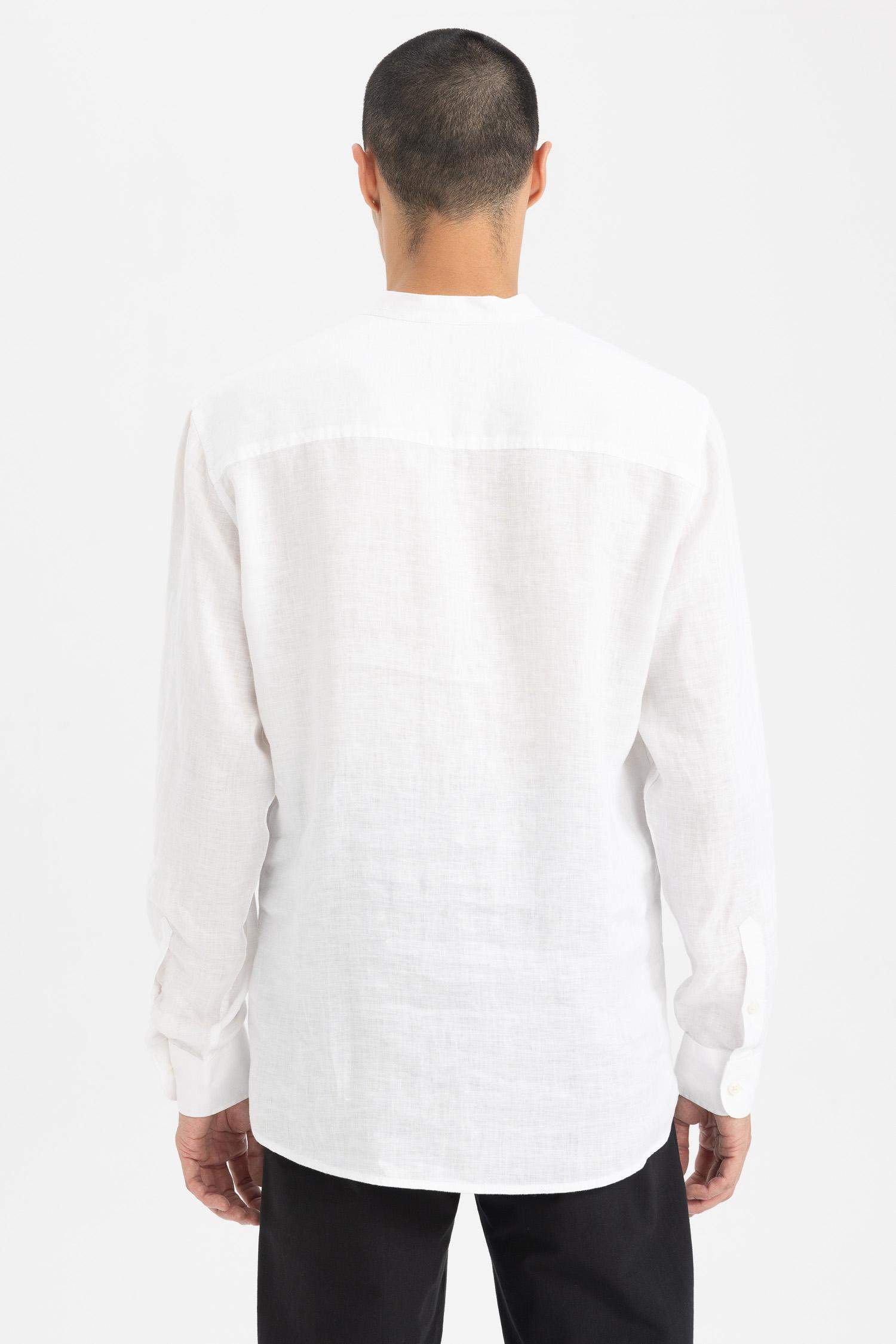 Chemises à manches longues Coupe Moderne Col montant