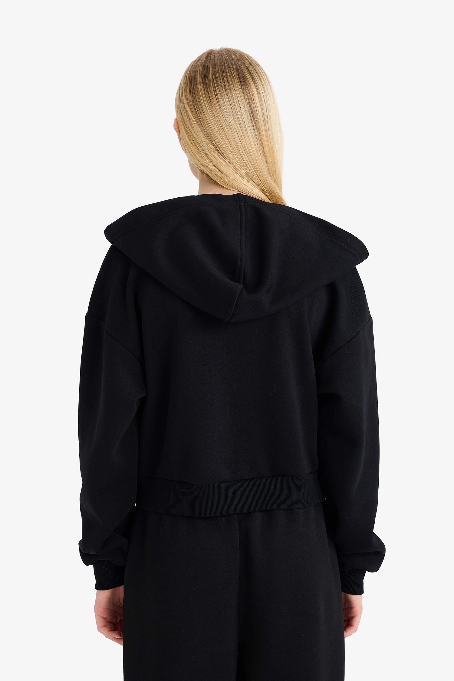 Sweat à capuche basique à fermeture zip Coupe standard