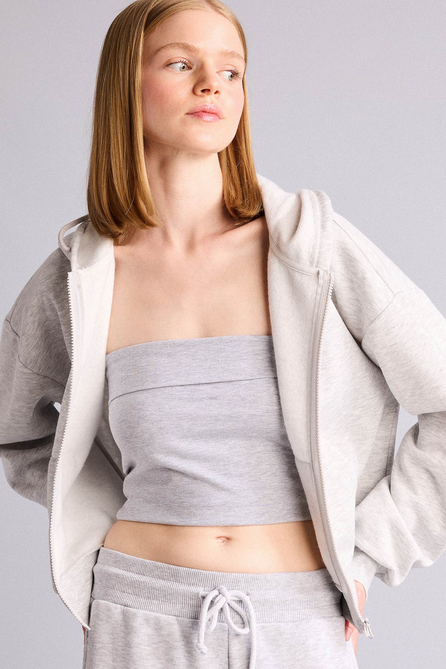 DeFacto Cropped Fıt Sweatshirt Hırka