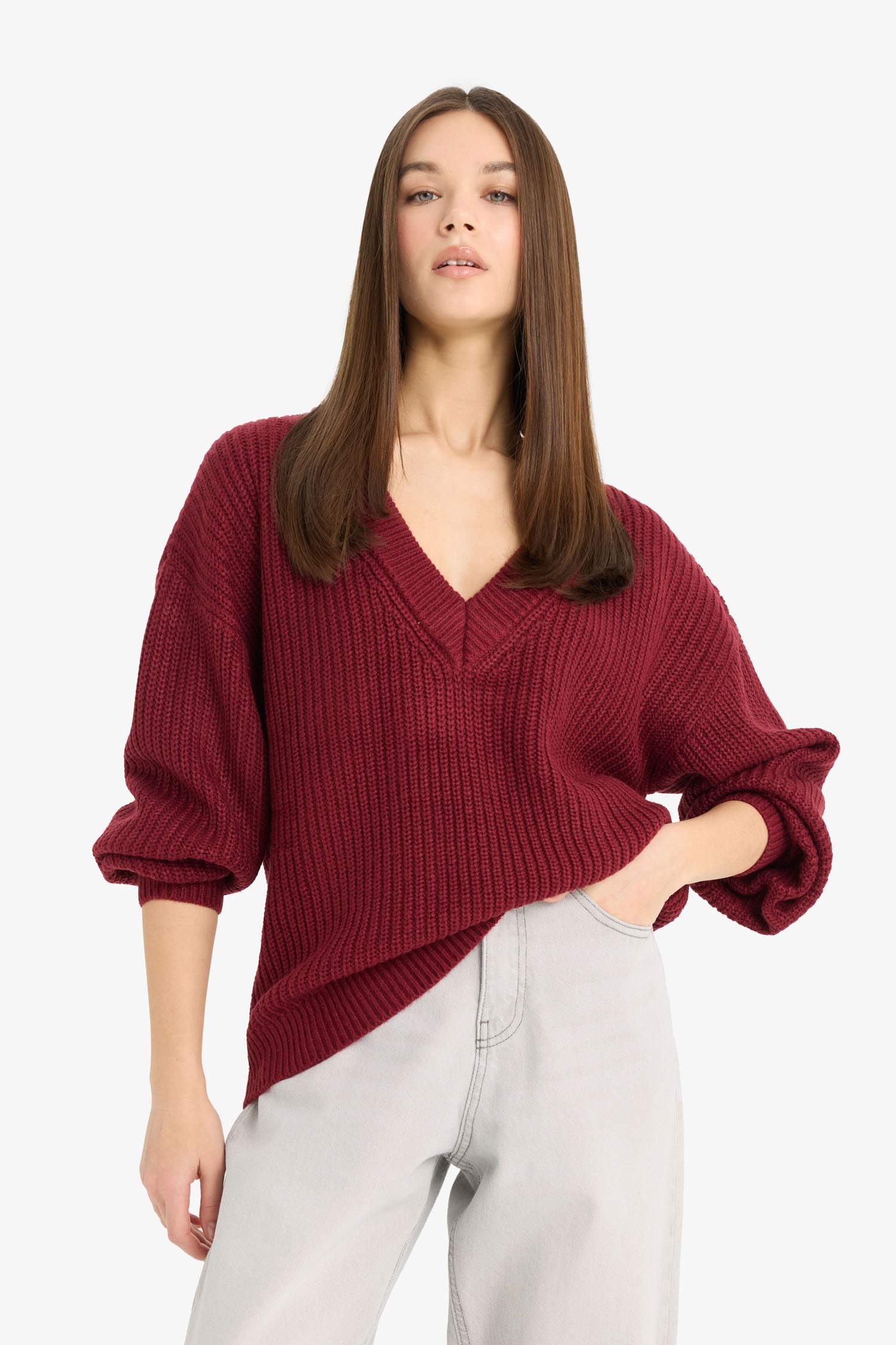 Oversize Fit V-Neck Pullover