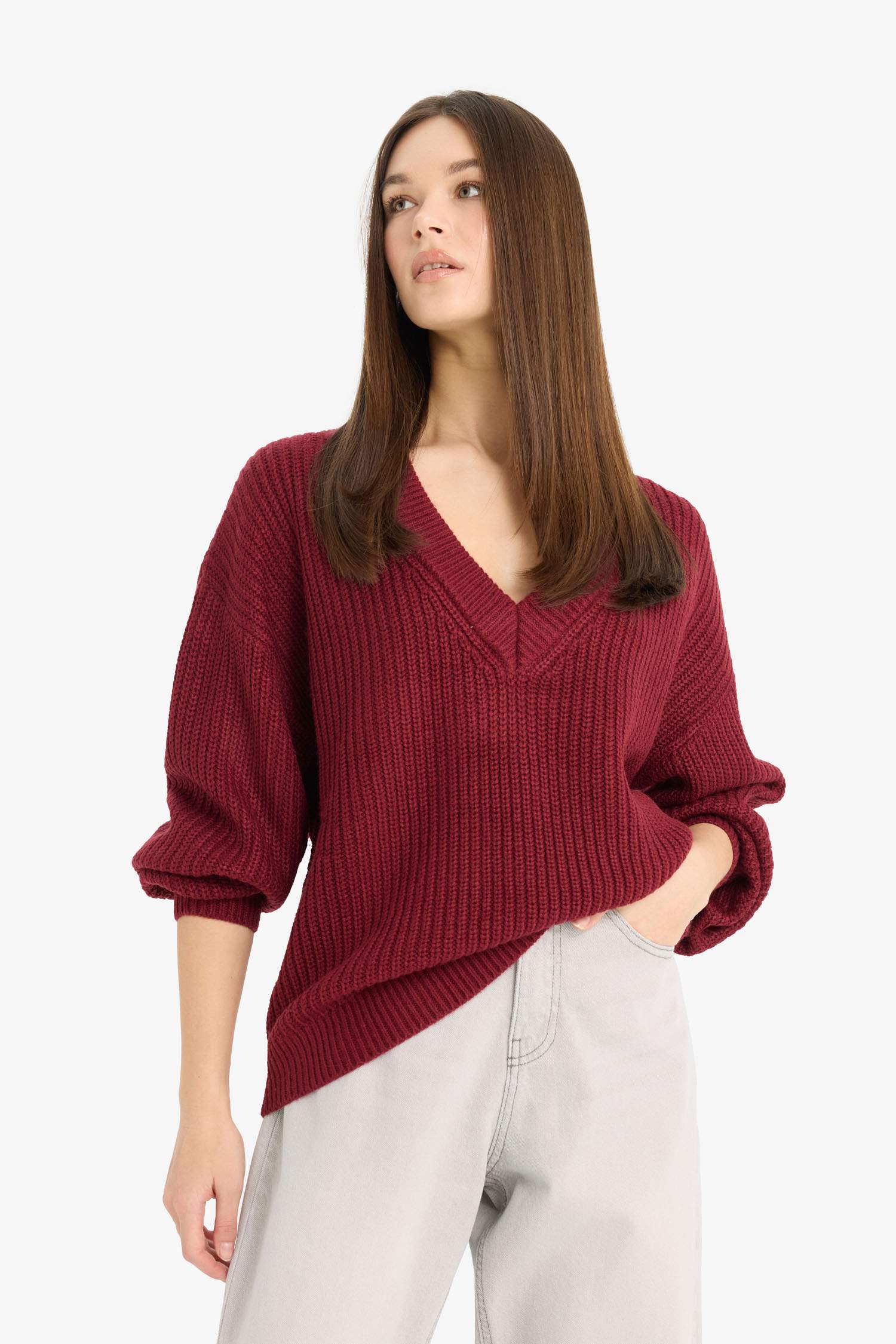 Oversize Fit V-Neck Pullover