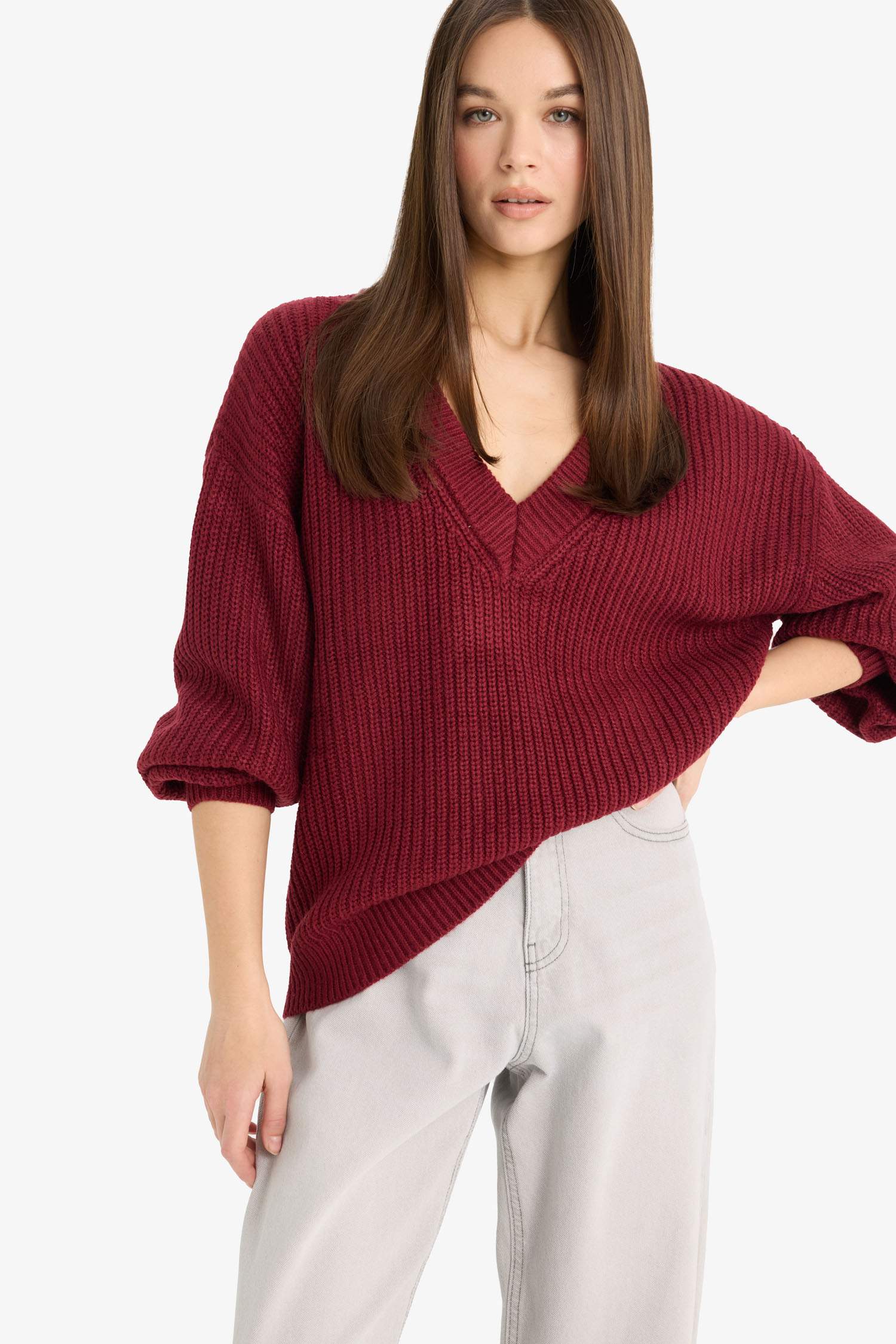 Oversize Fit V-Neck Pullover