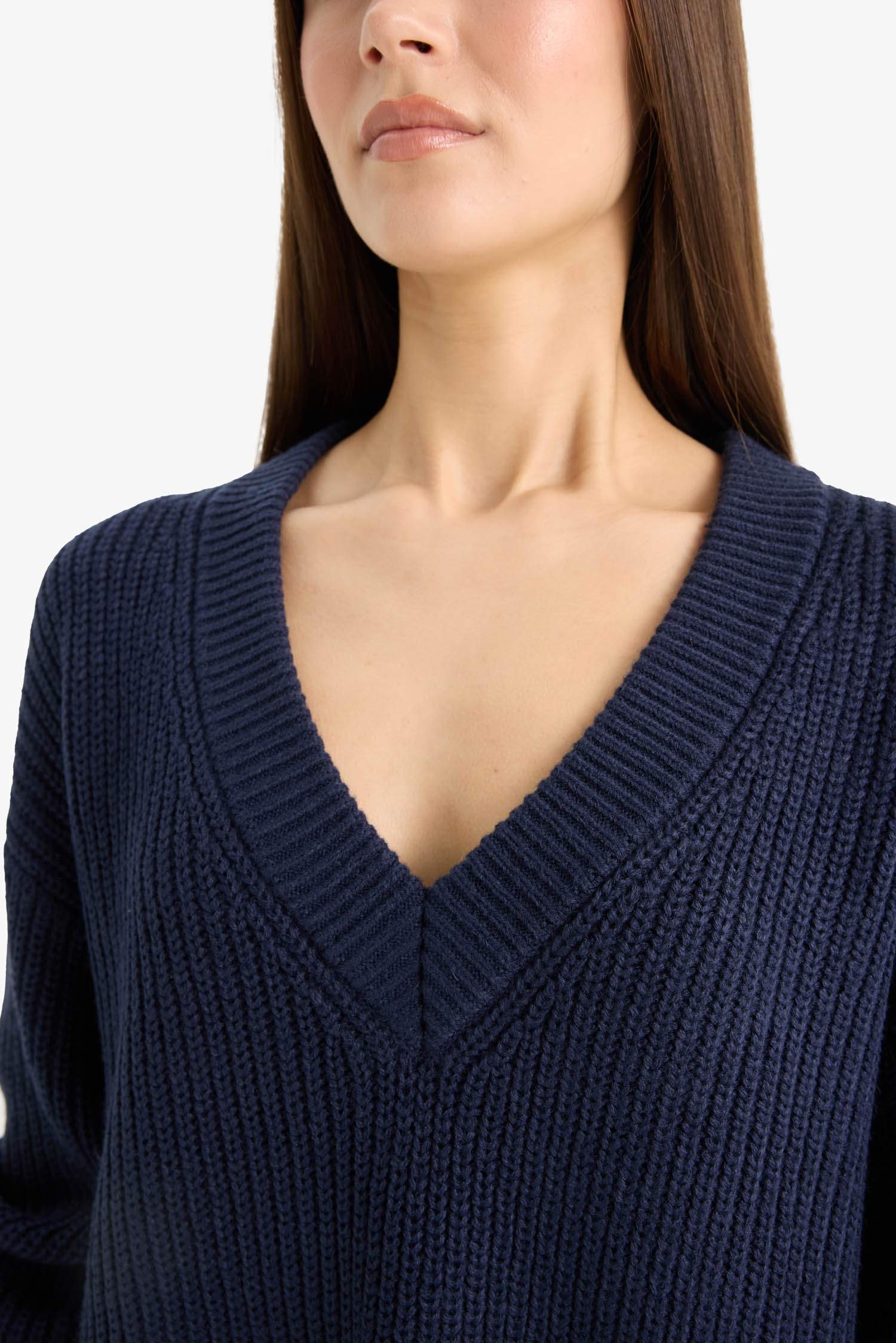 بلوز تريكو اوفر سايز بياخة مستديرة