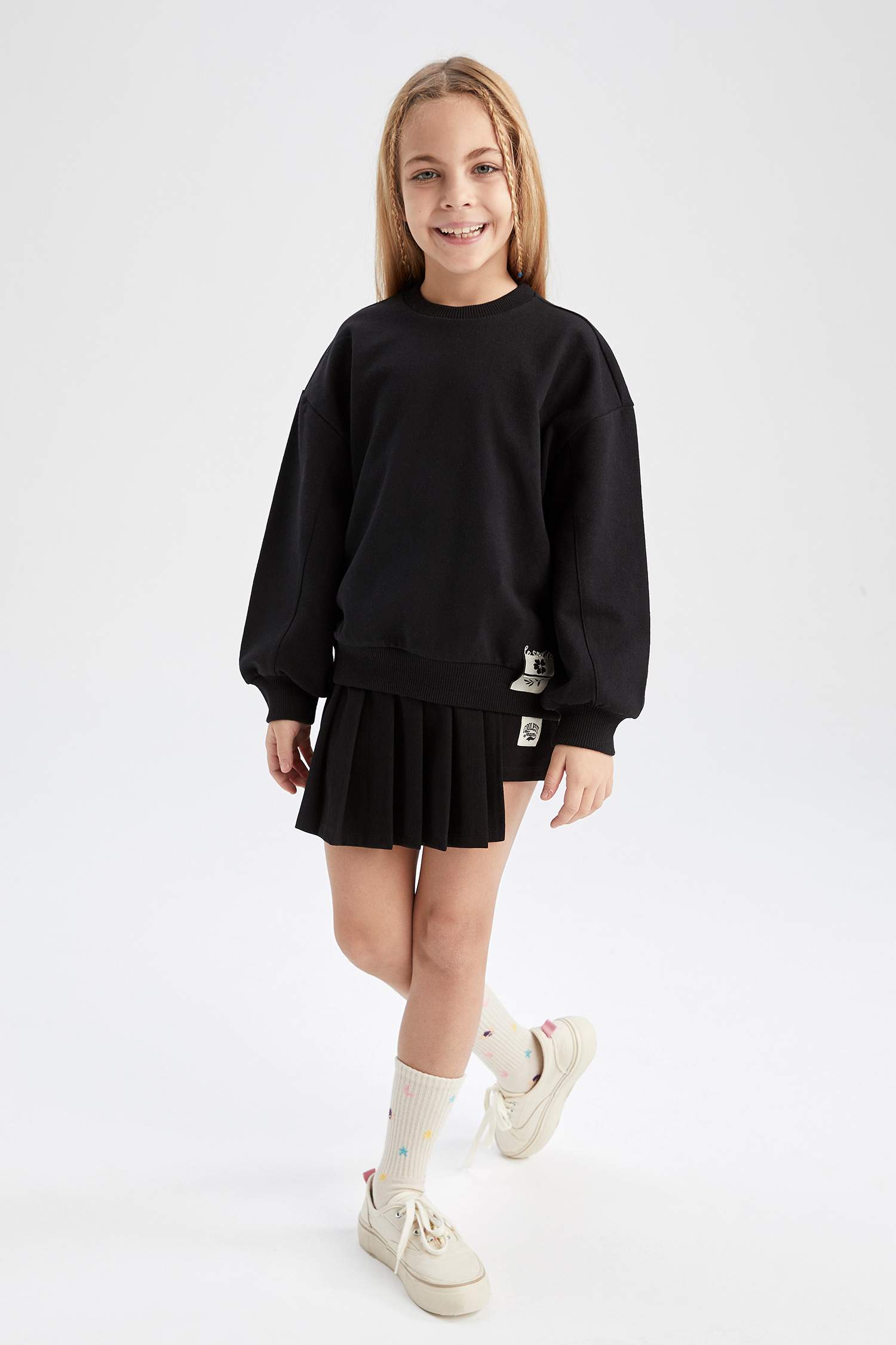 Свитшот свободного кроя для девочек, Школьная коллекция