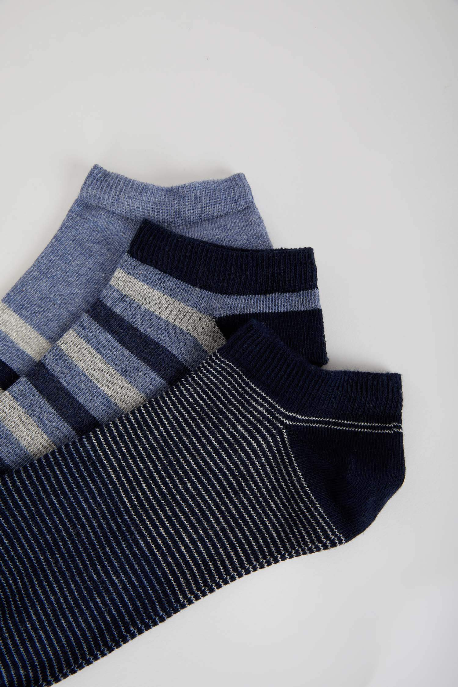 Erkek 3'lü Pamuklu Patik Çorap