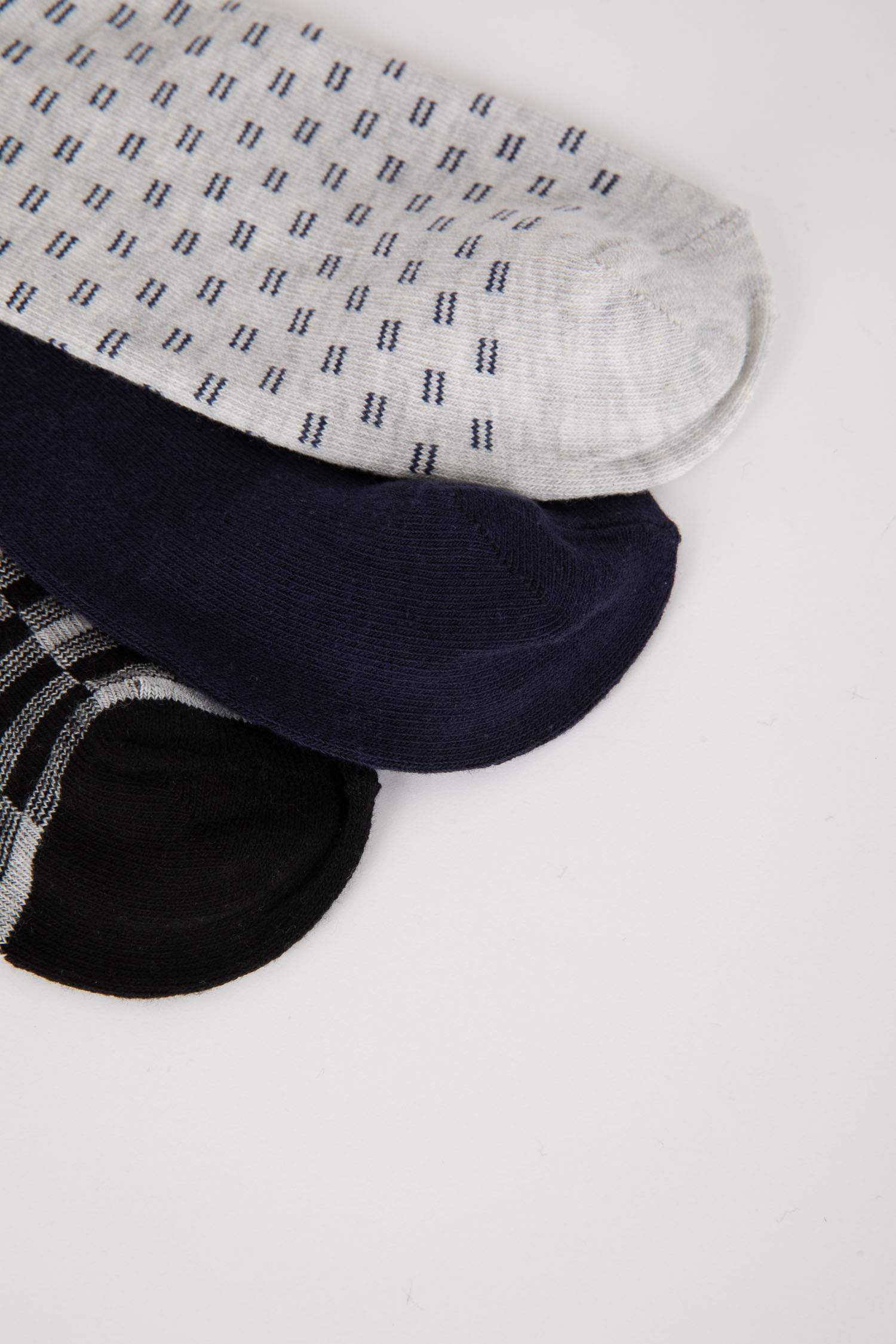 Erkek 3'lü Pamuklu Patik Çorap