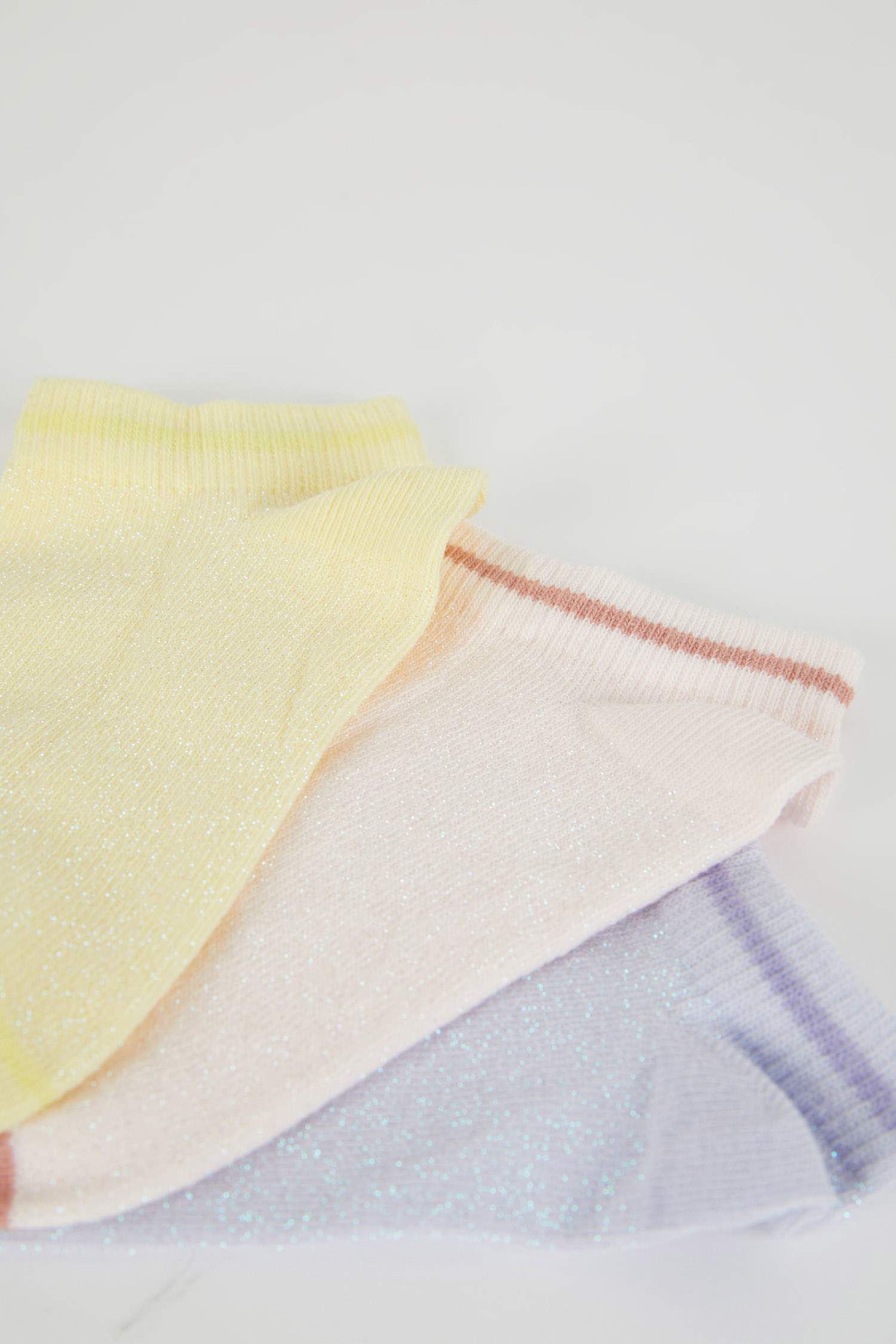 جوارب بناتي قصير قطن - 3 قطع