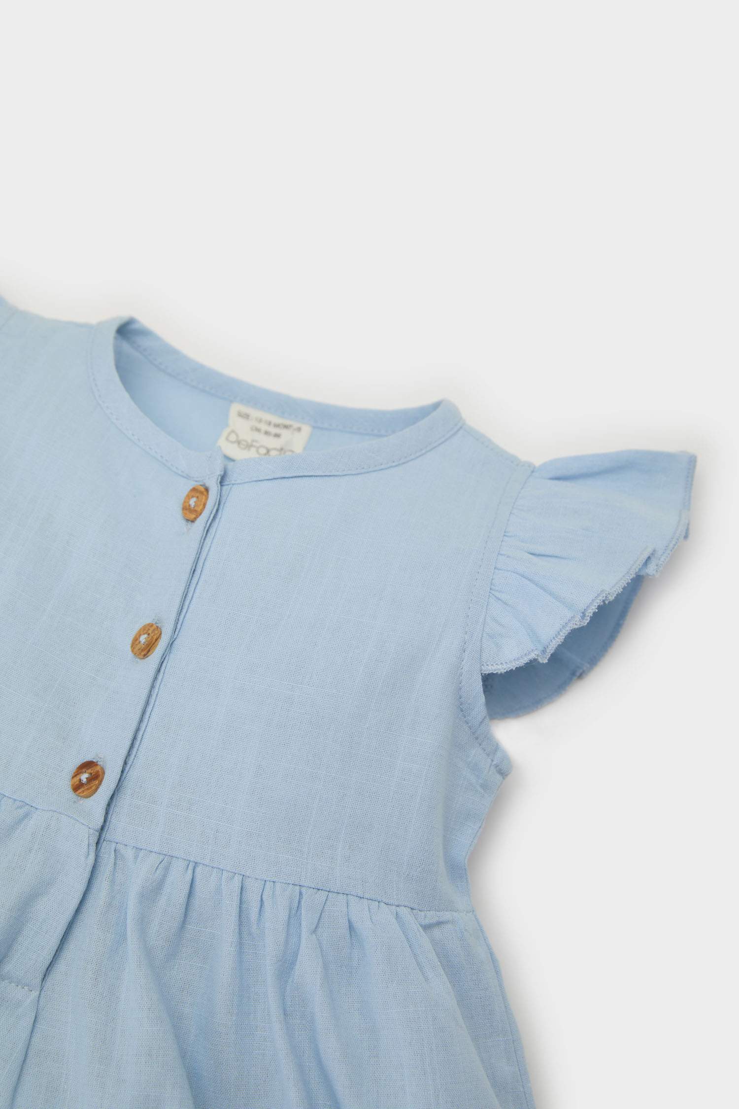 Baby Girl Basic Short Sleeve Flam Poplin Dress