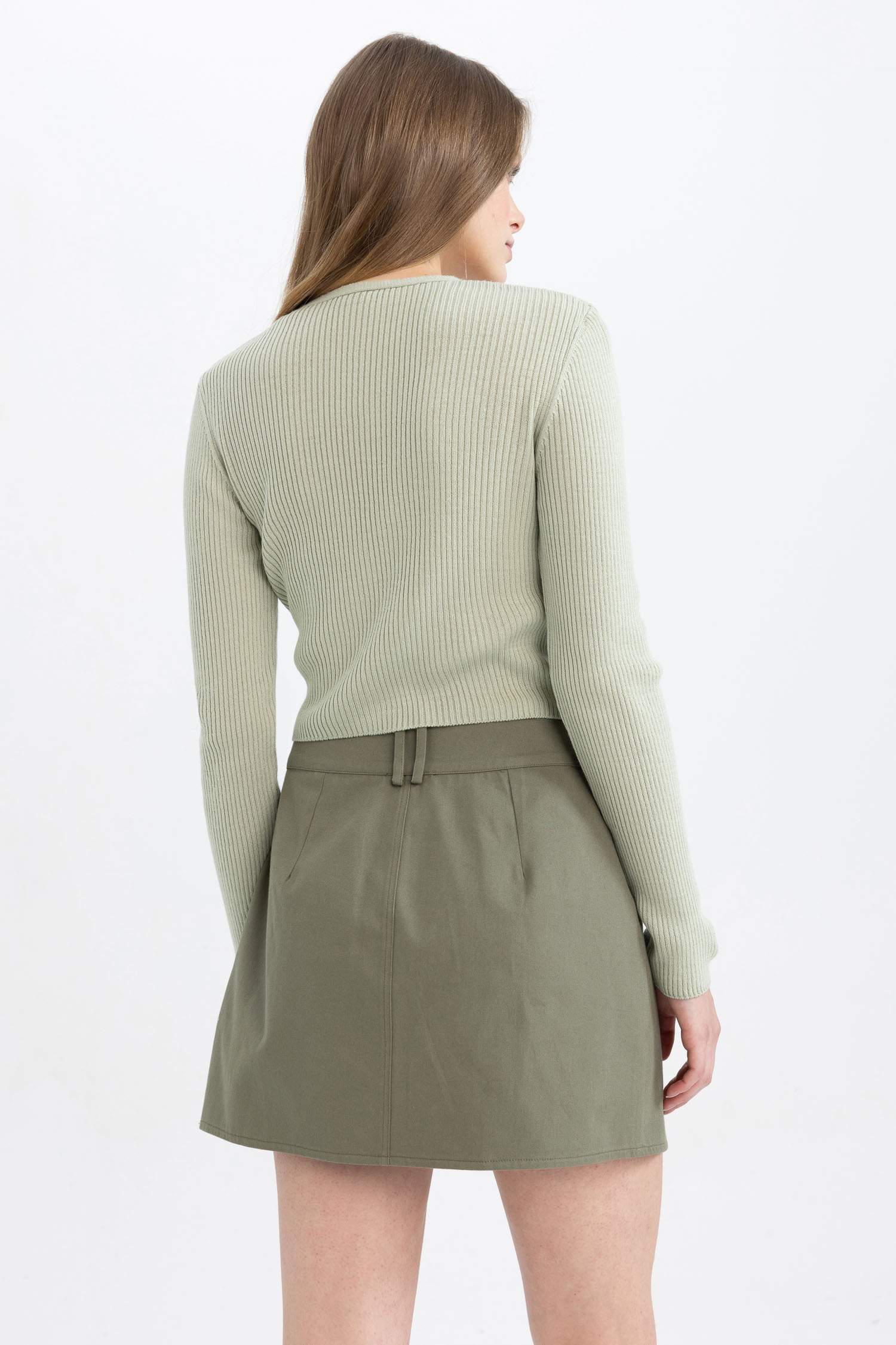 Cardigan en Tricot Slim à col en V