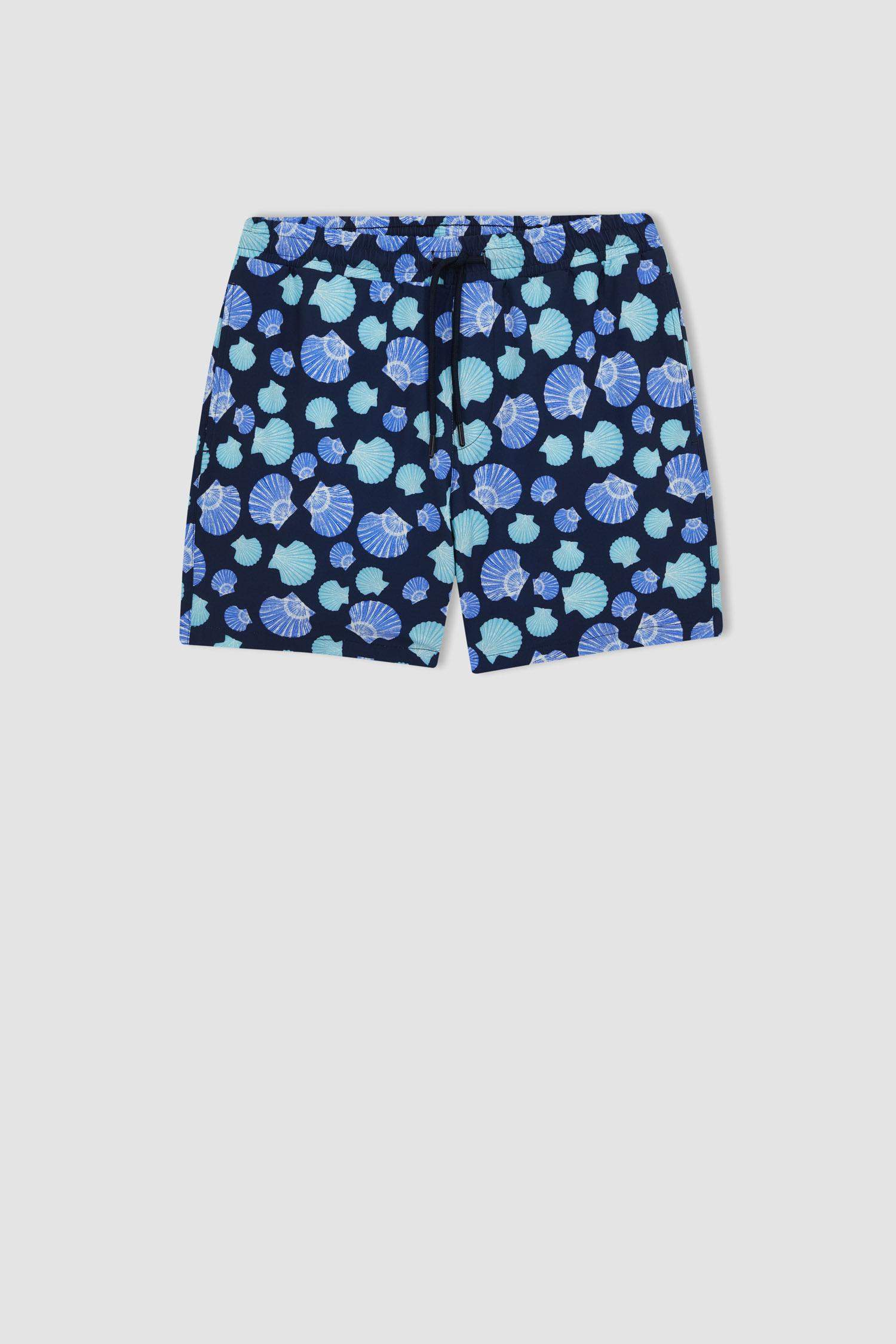 Short de Bain imprimé à coupe régulière