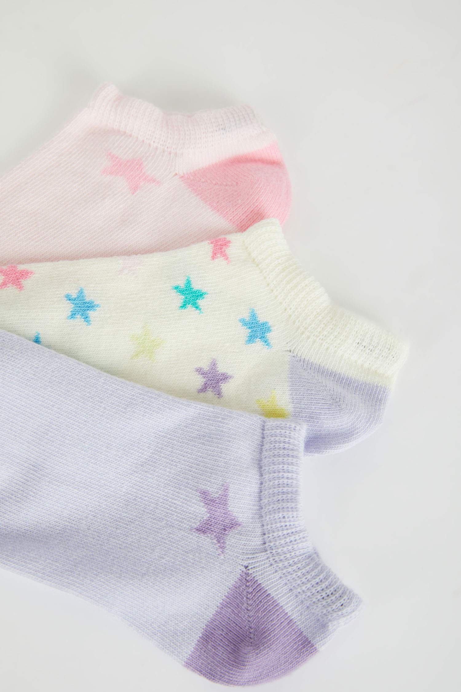 Kız Çocuk 3'lü Pamuklu Patik Çorap