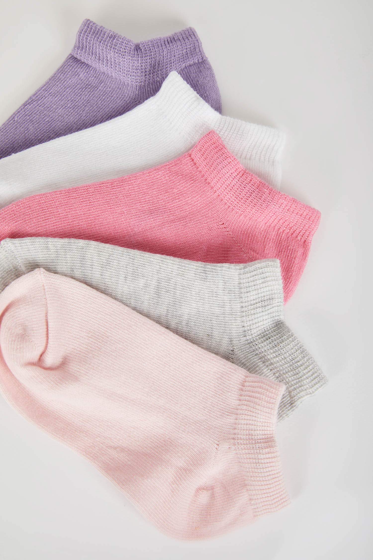 Girls 5 Pack Cotton Booties Socks