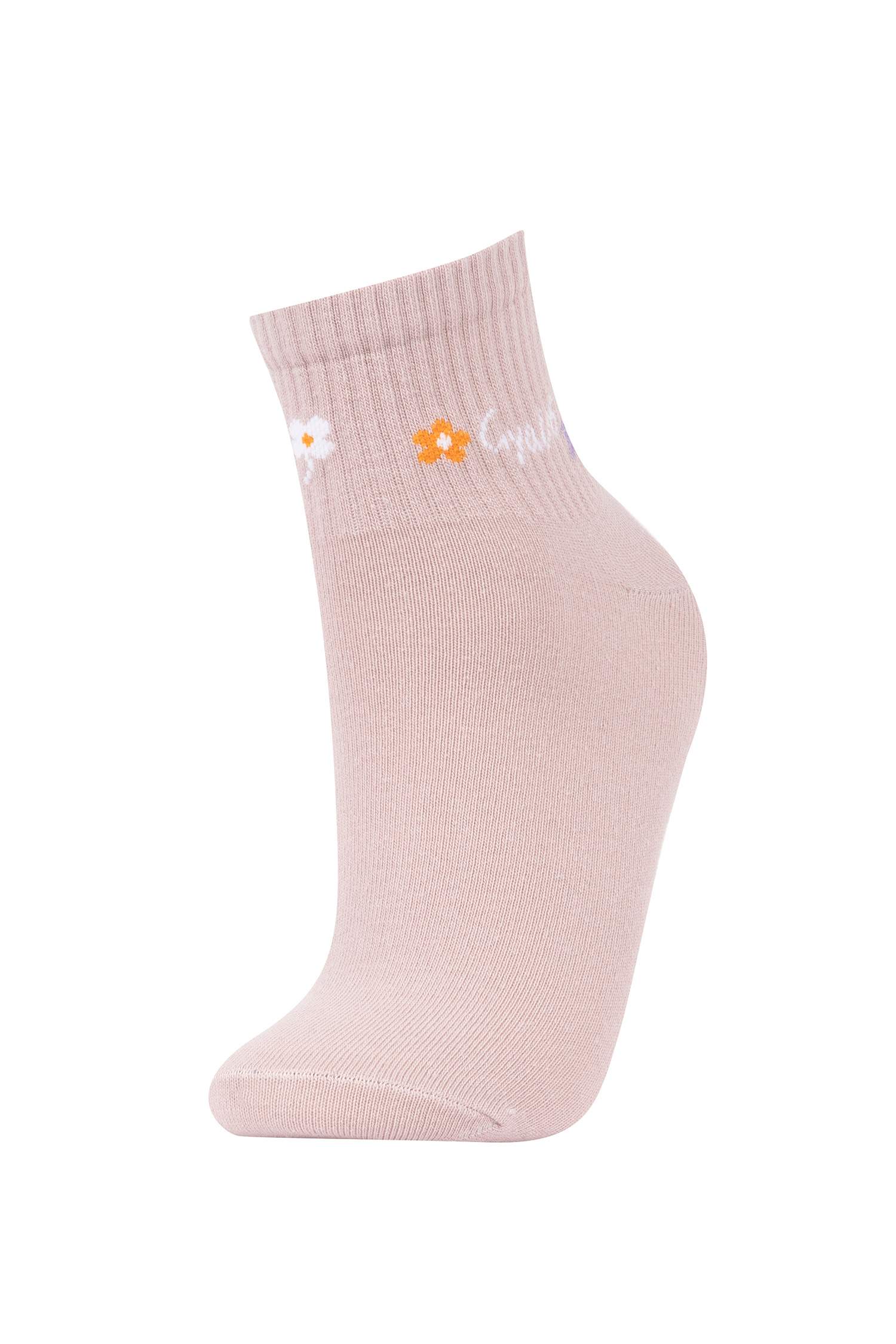 Kadın Rahat Lastikli 5'li Pamuklu Soket Çorap