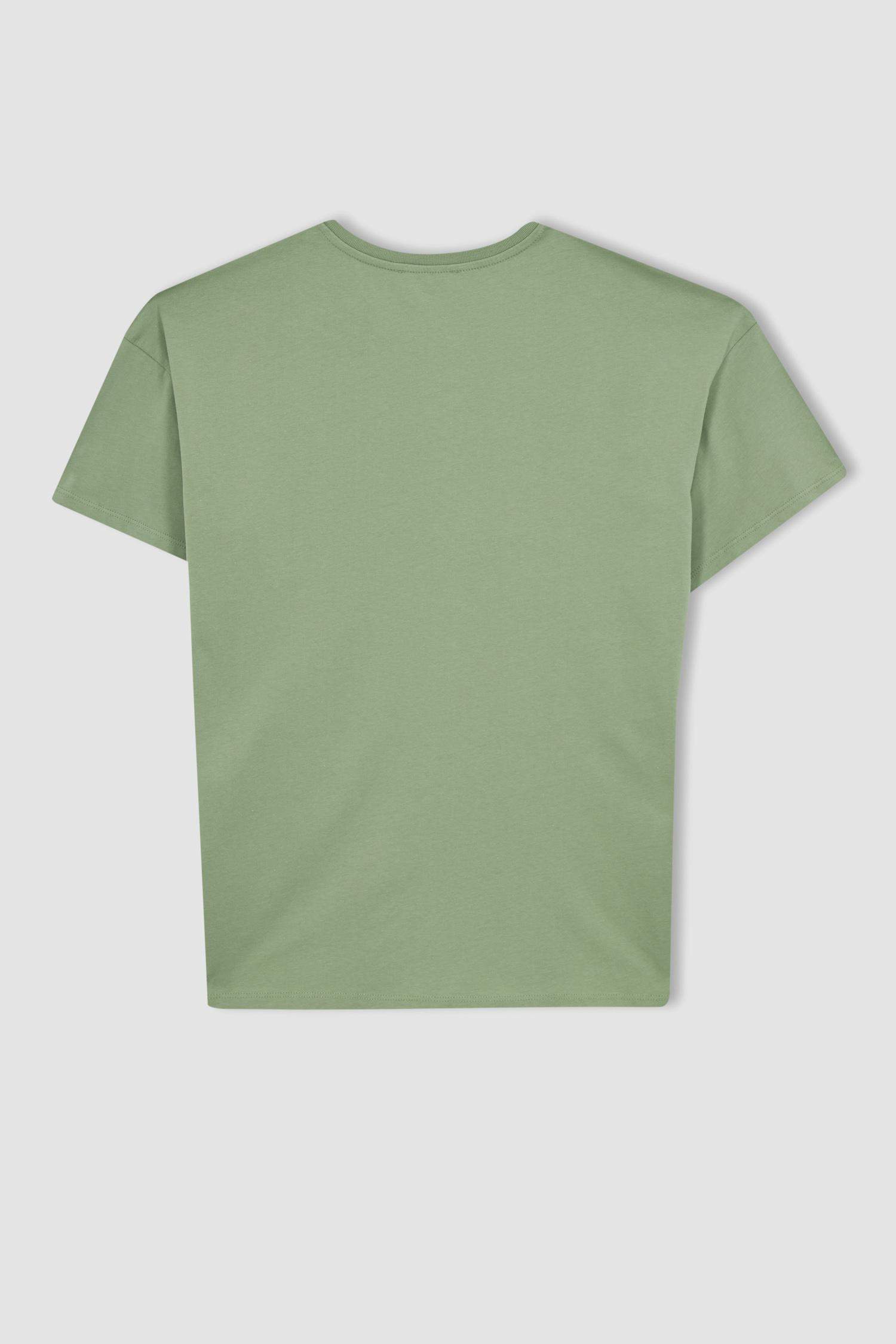 Oversize Fit Crew Neck Printed Short Sleeve T-Shirt