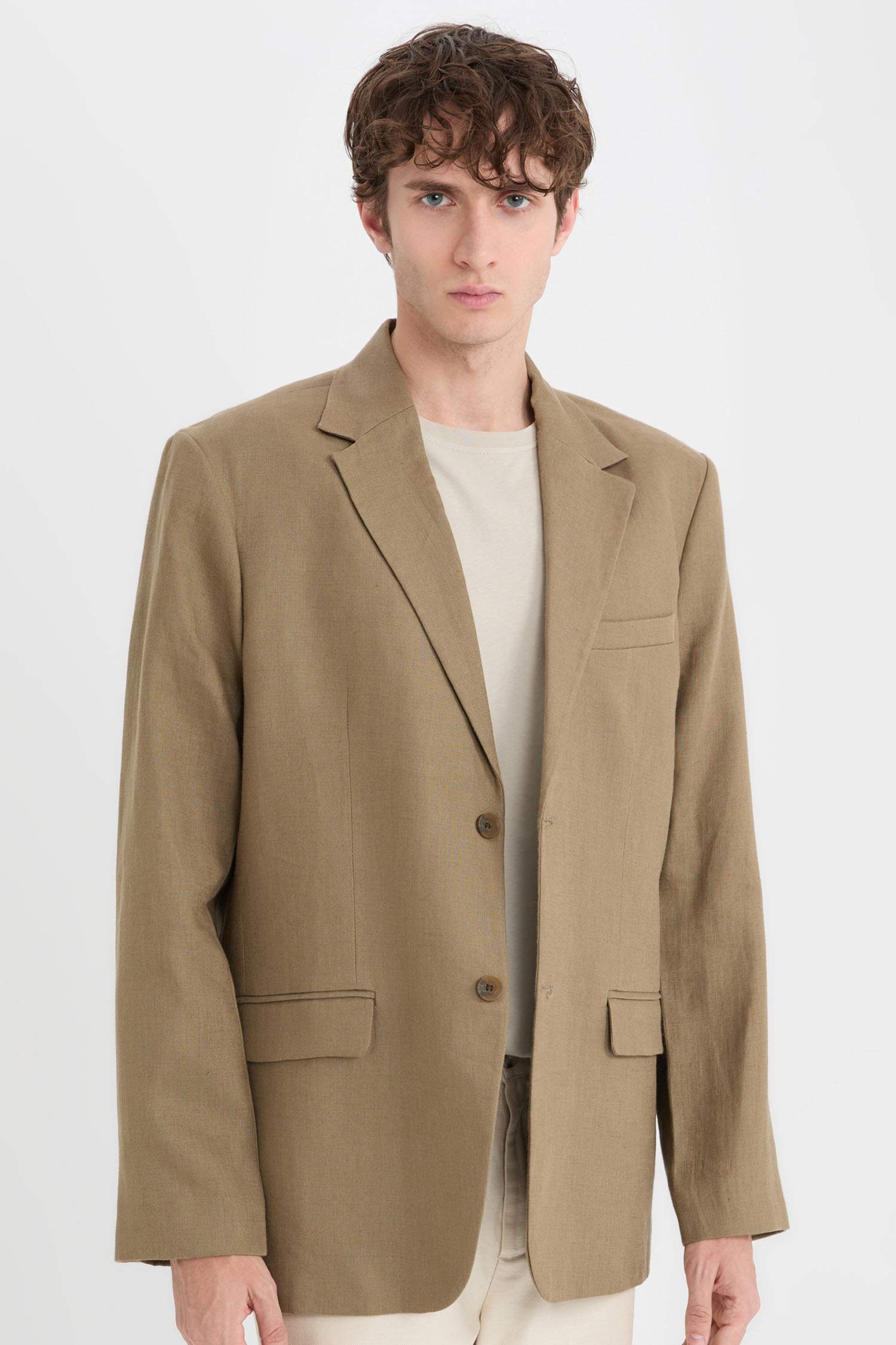 Regular Fit Linen Blazer