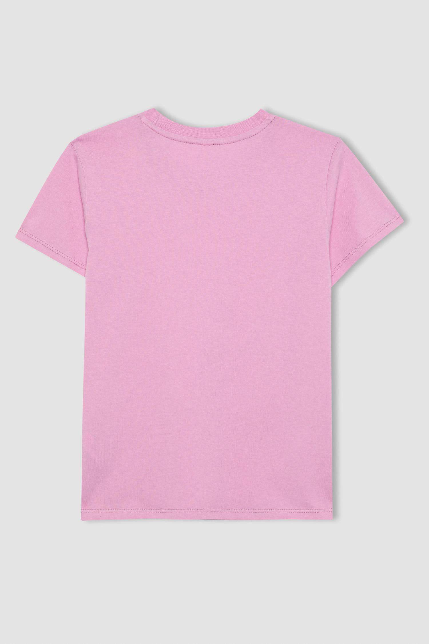 T-shirt basique à manches courtes et col rond pour fille