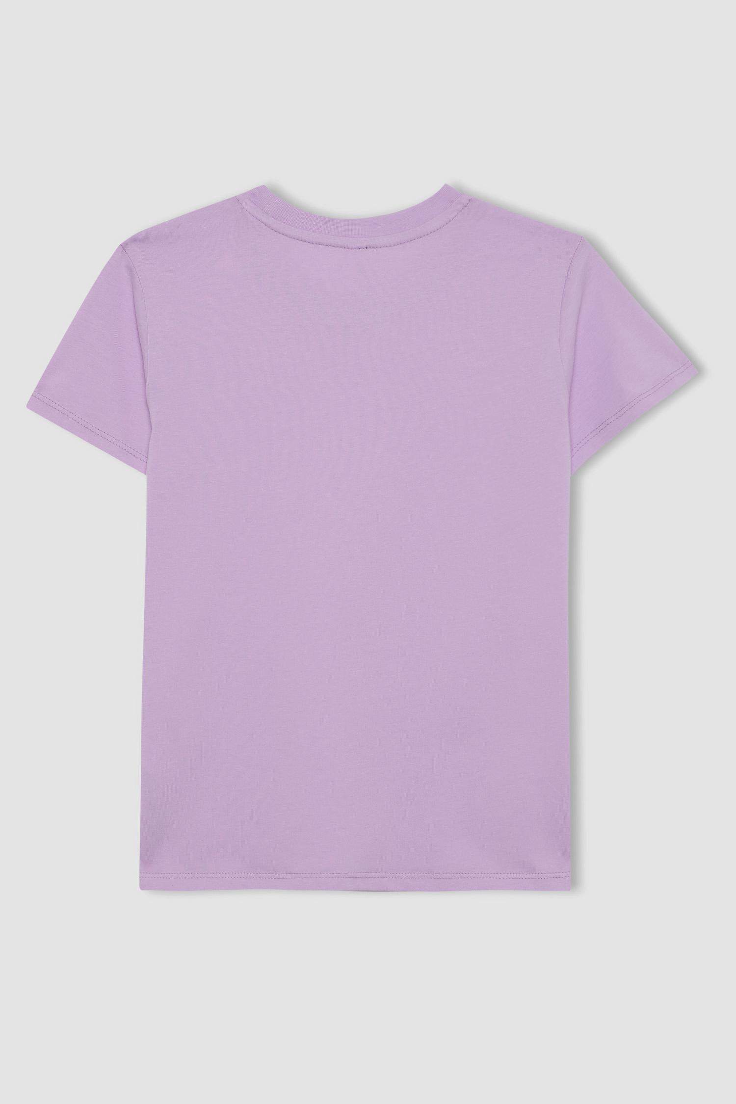 T-shirt basique à manches courtes et col rond pour fille