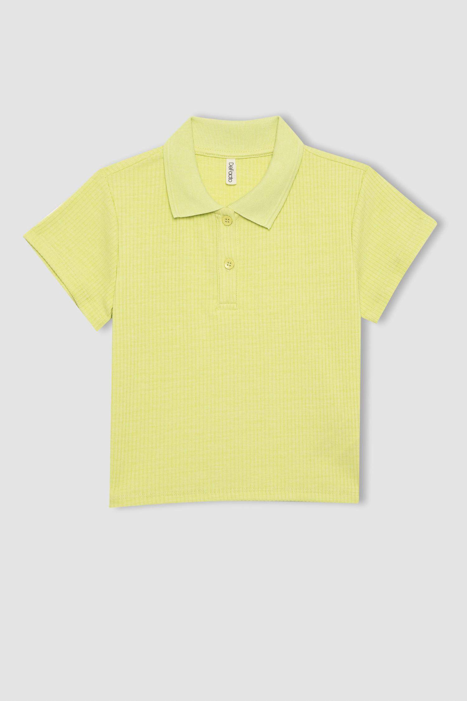 Girl Slim Fit Polo Neck Basic Ribbed Camisole Polo T-Shirt