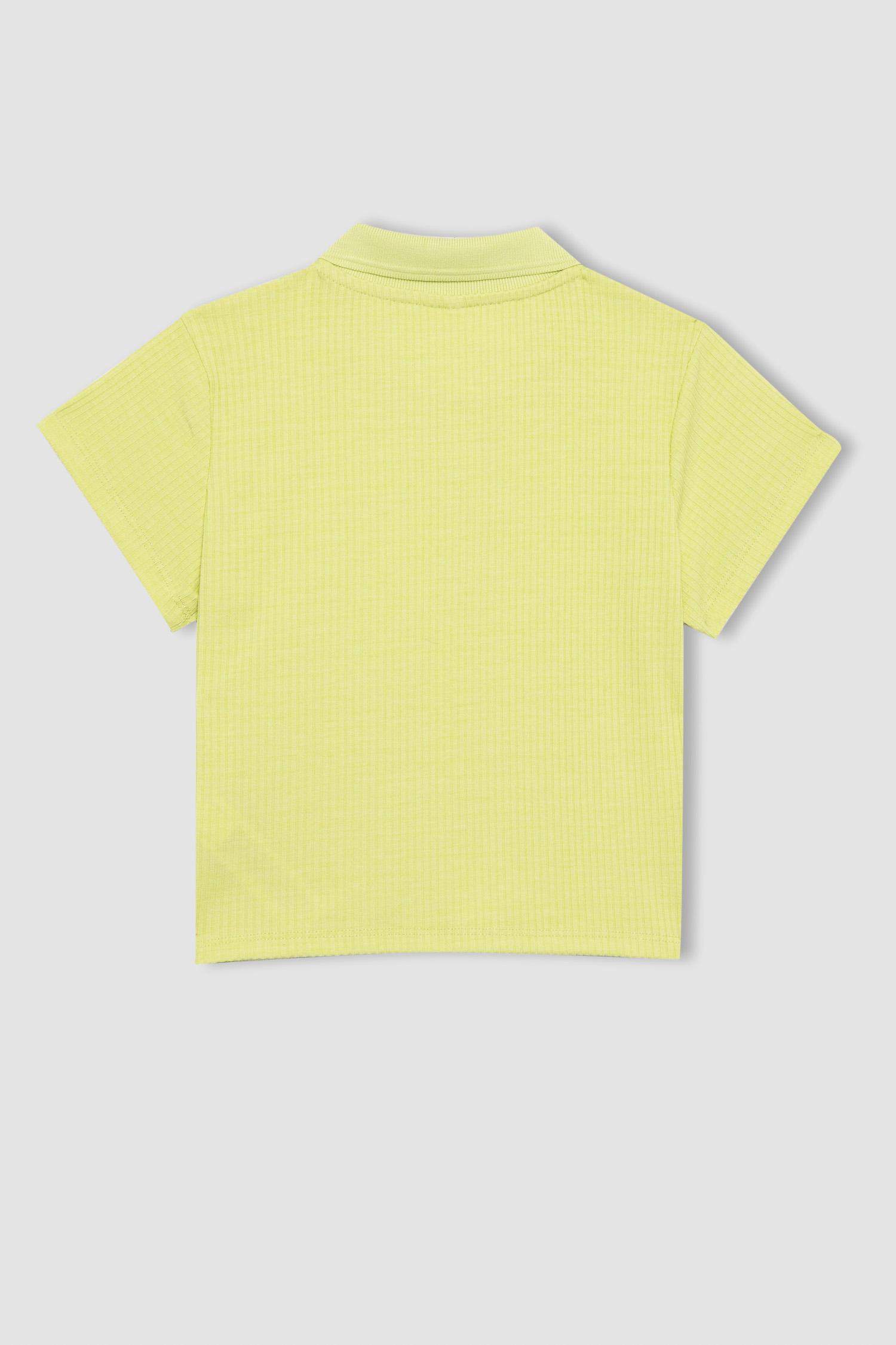 Girl Slim Fit Polo Neck Basic Ribbed Camisole Polo T-Shirt