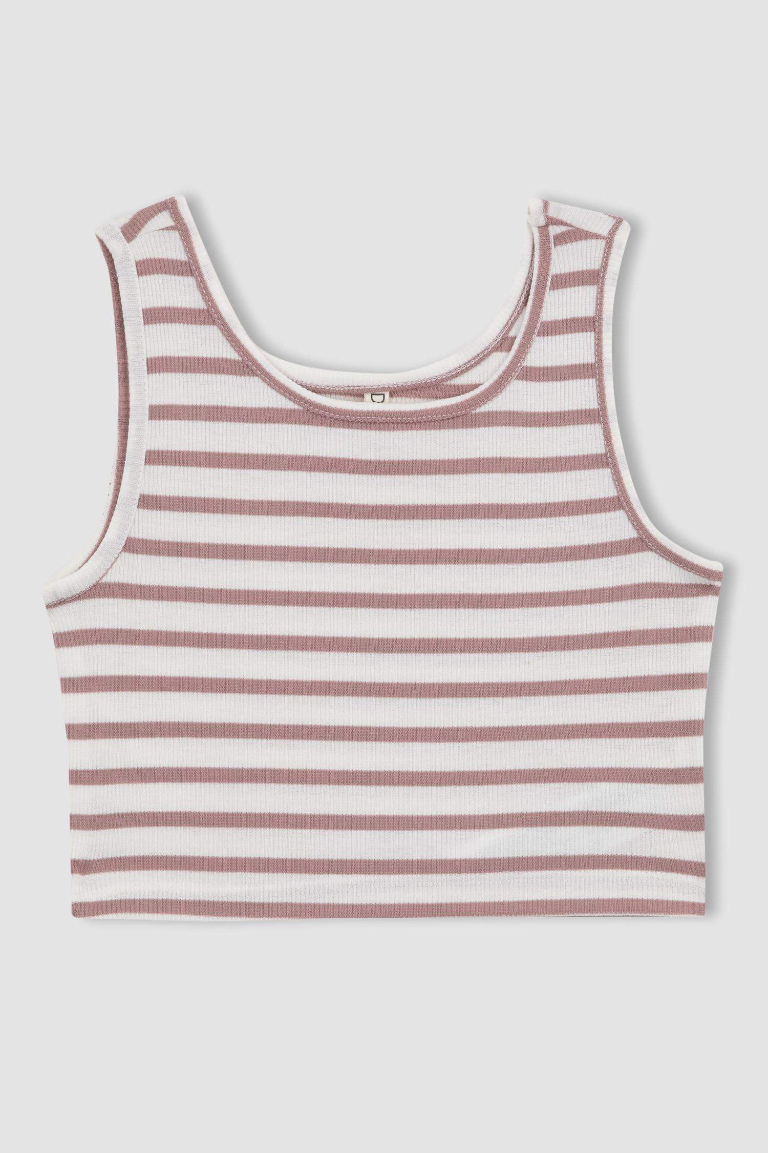 فانيلة كروب بدون أكمام بياقة مستديرة