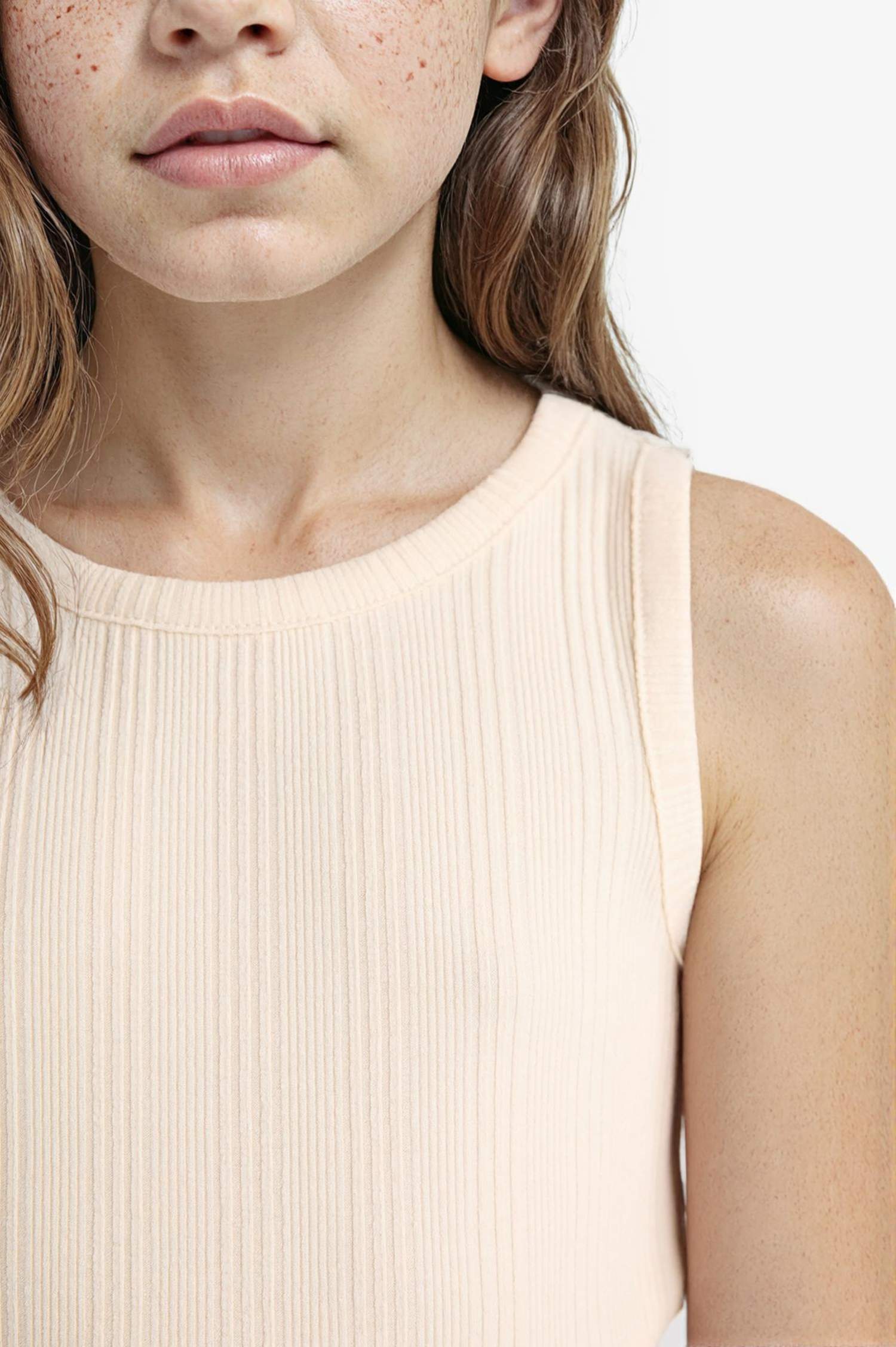 Kız Çocuk Bisiklet Yaka Basic Düz Atlet