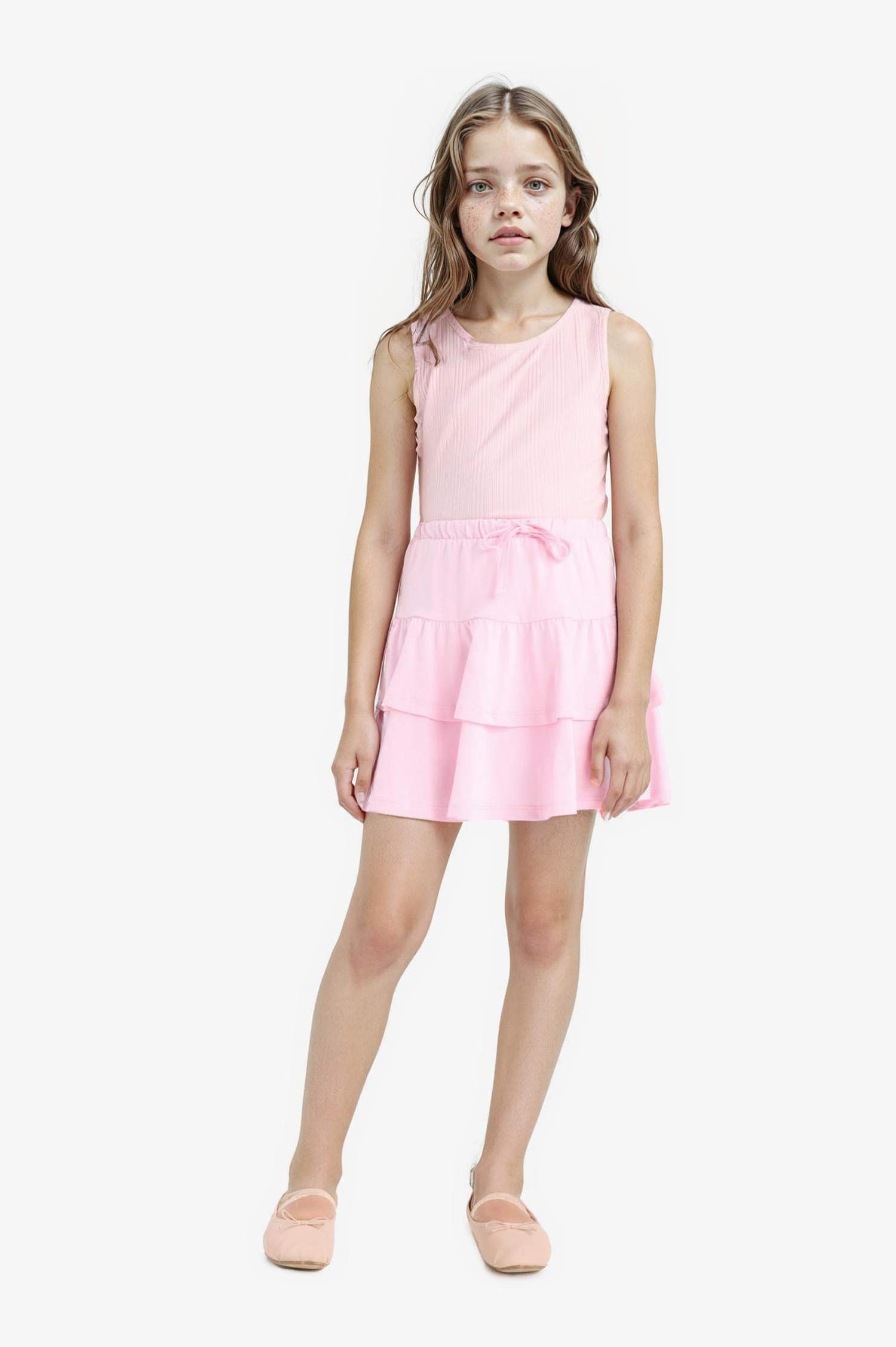 كيمونه بناتي سادة سليم فيت بدون ردن بياخة مستديرة