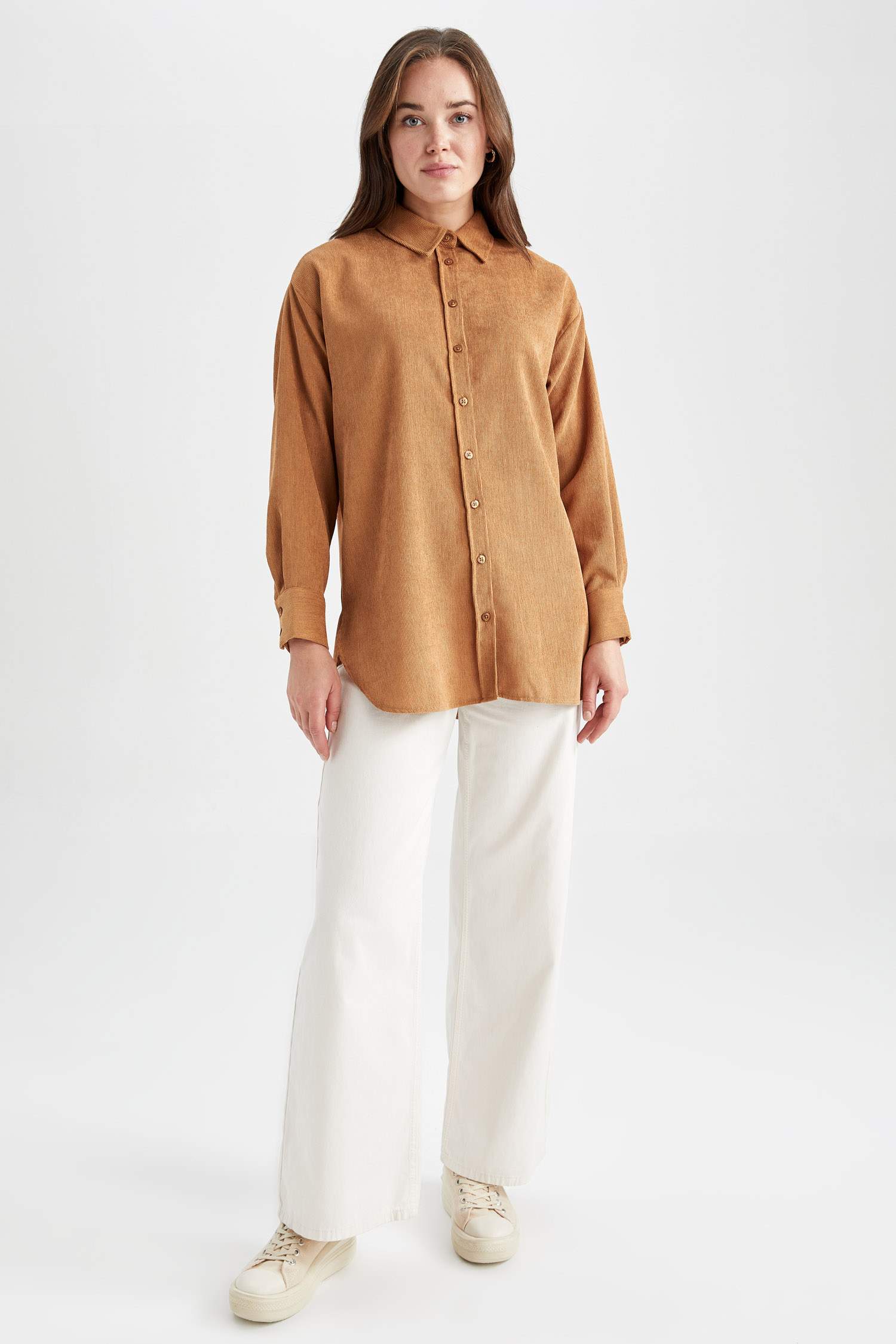 Туника свободного кроя базовая из вельвета