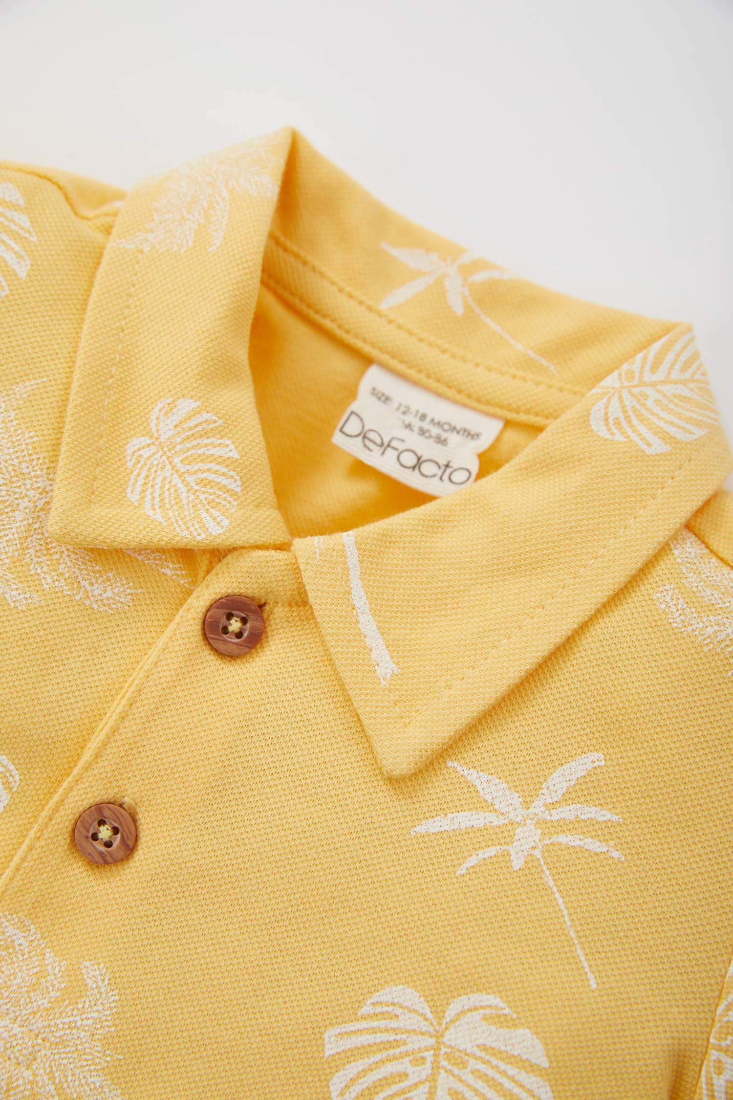 Yellow BABY BOY Baby Boy Regular Fit Tropical Patterned Pique Short