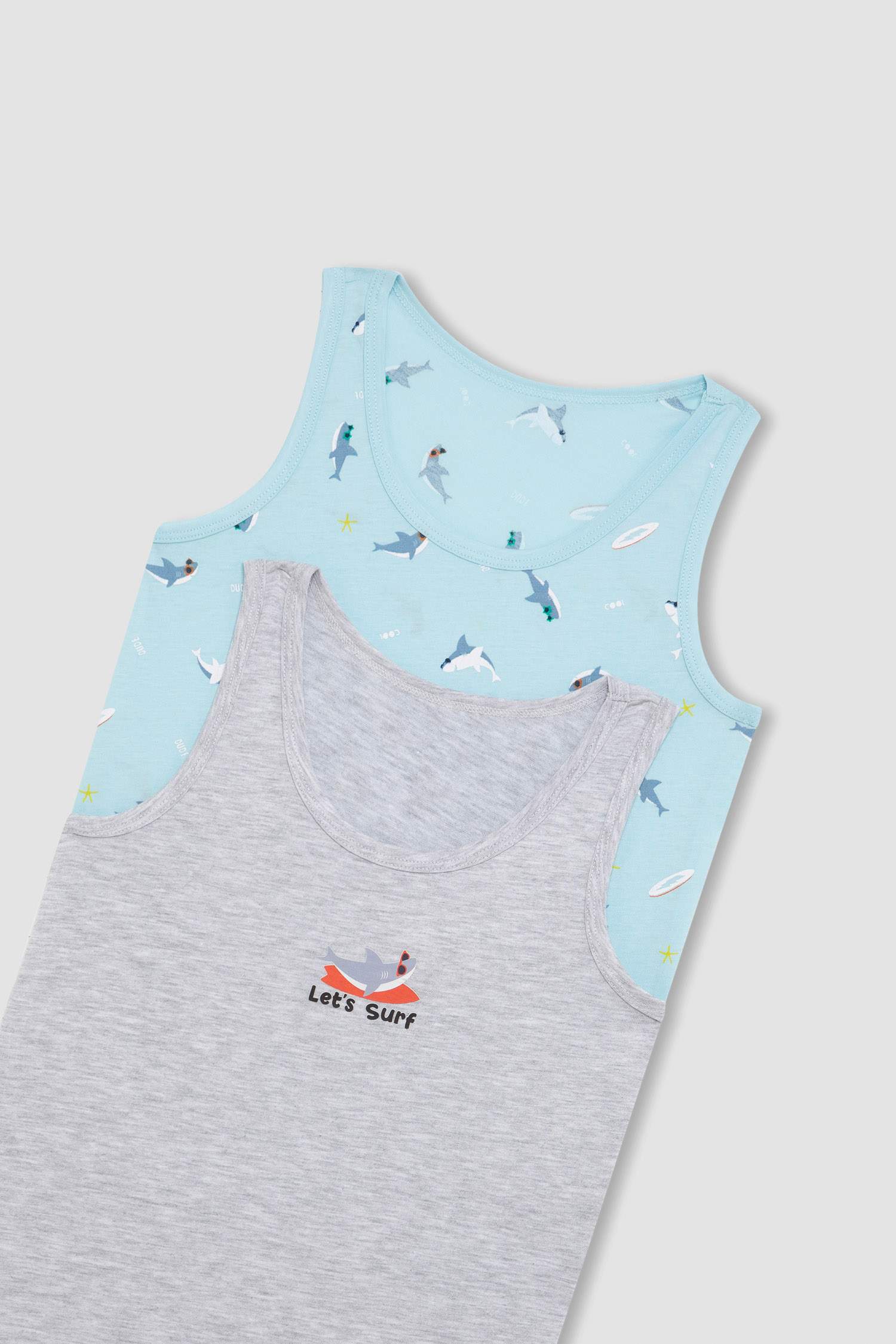 Erkek Çocuk Desenli 2'li Atlet