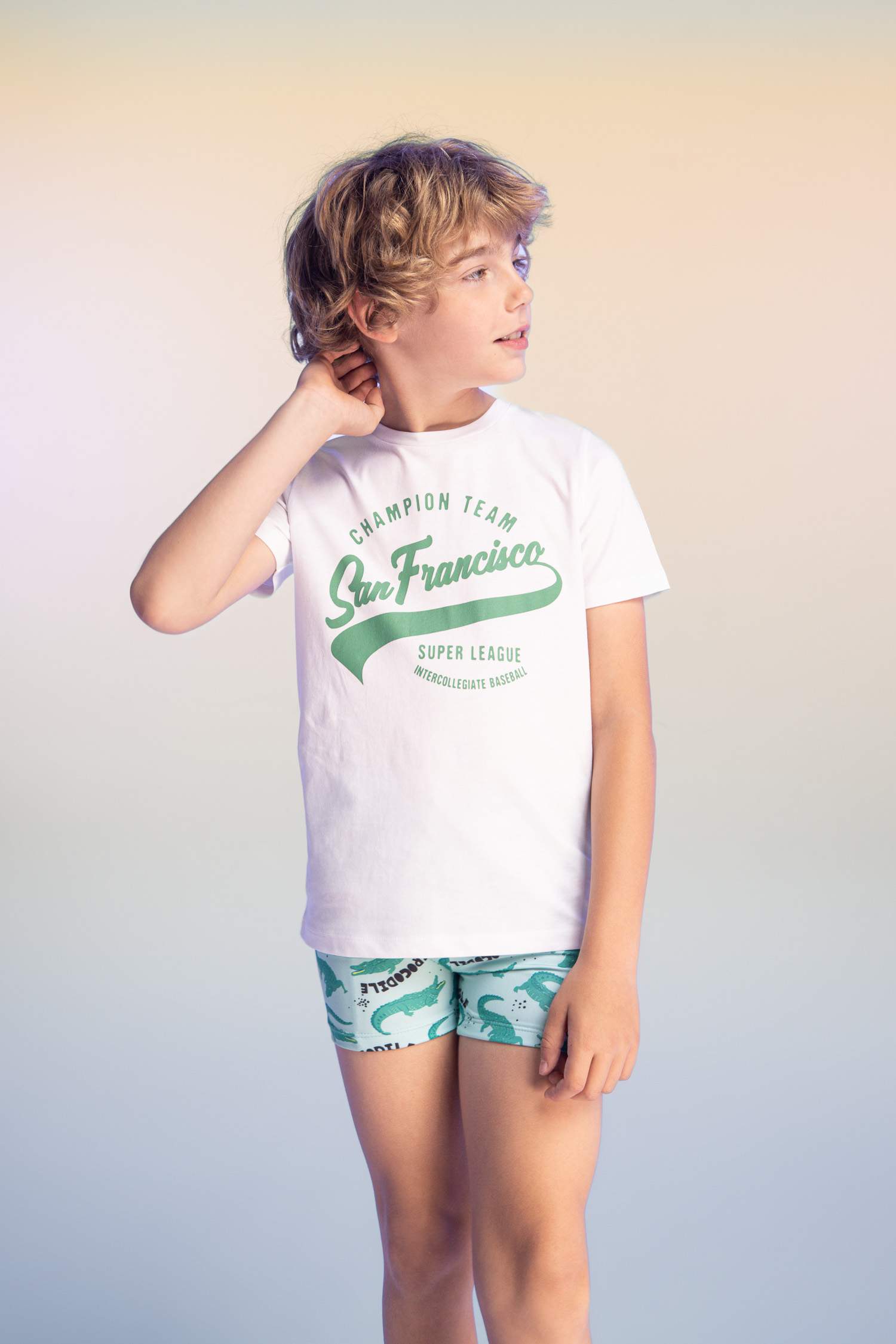 T-Shirt Imprimé à Manches Courtes Col Rond pour Garçon