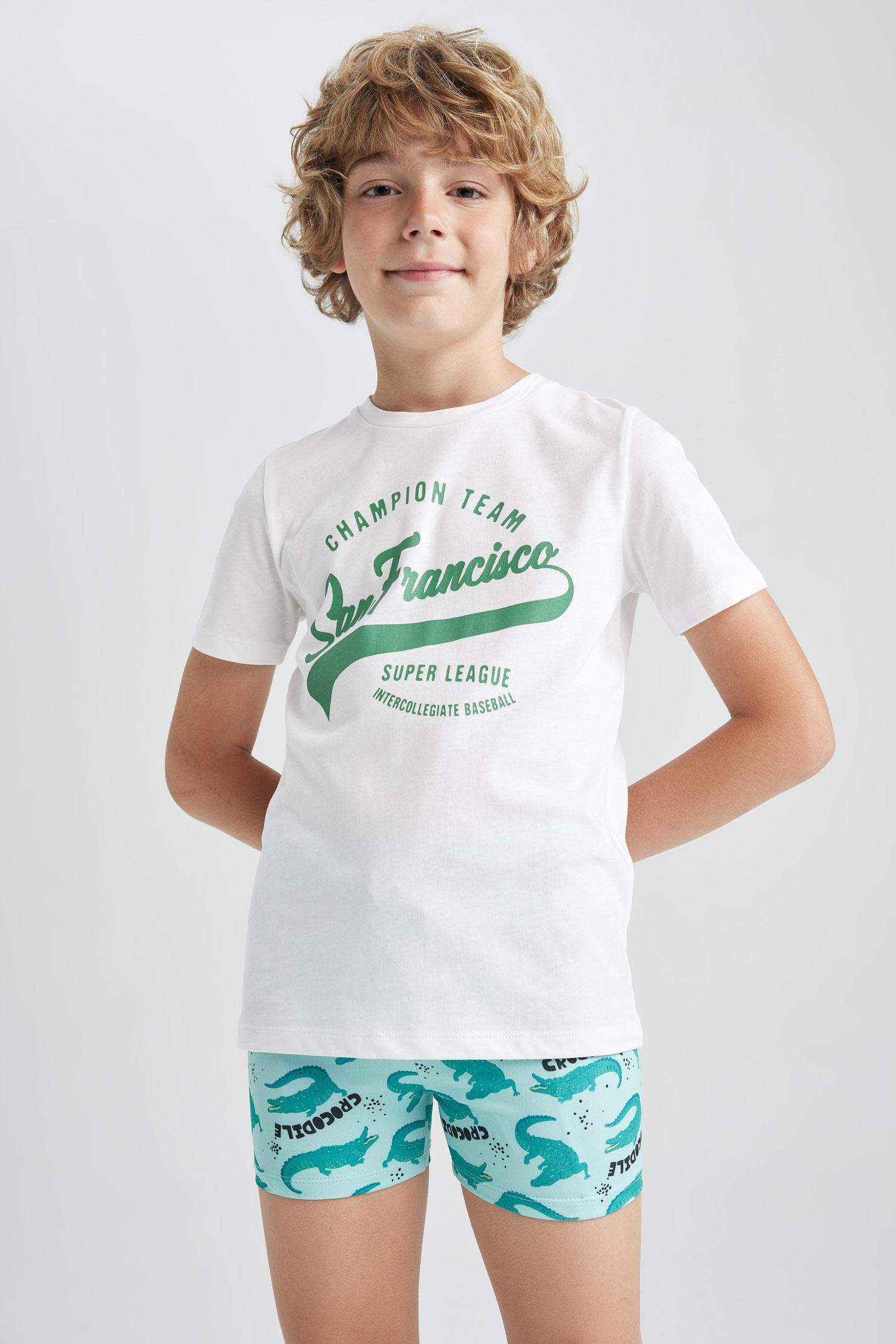 T-Shirt Imprimé à Manches Courtes Col Rond pour Garçon