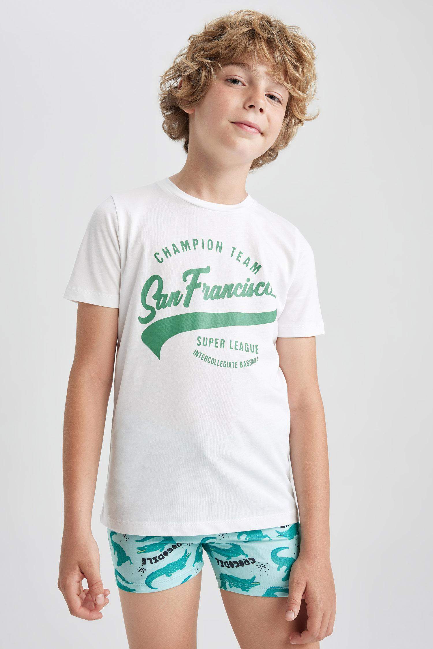 T-Shirt Imprimé à Manches Courtes Col Rond pour Garçon