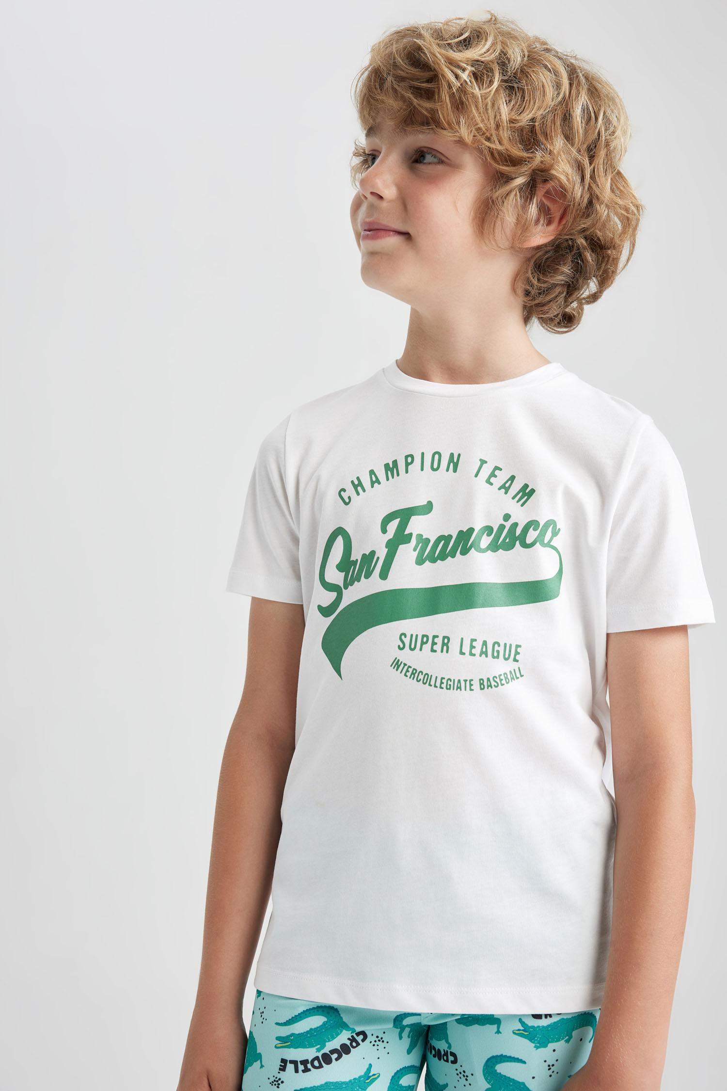 T-Shirt Imprimé à Manches Courtes Col Rond pour Garçon