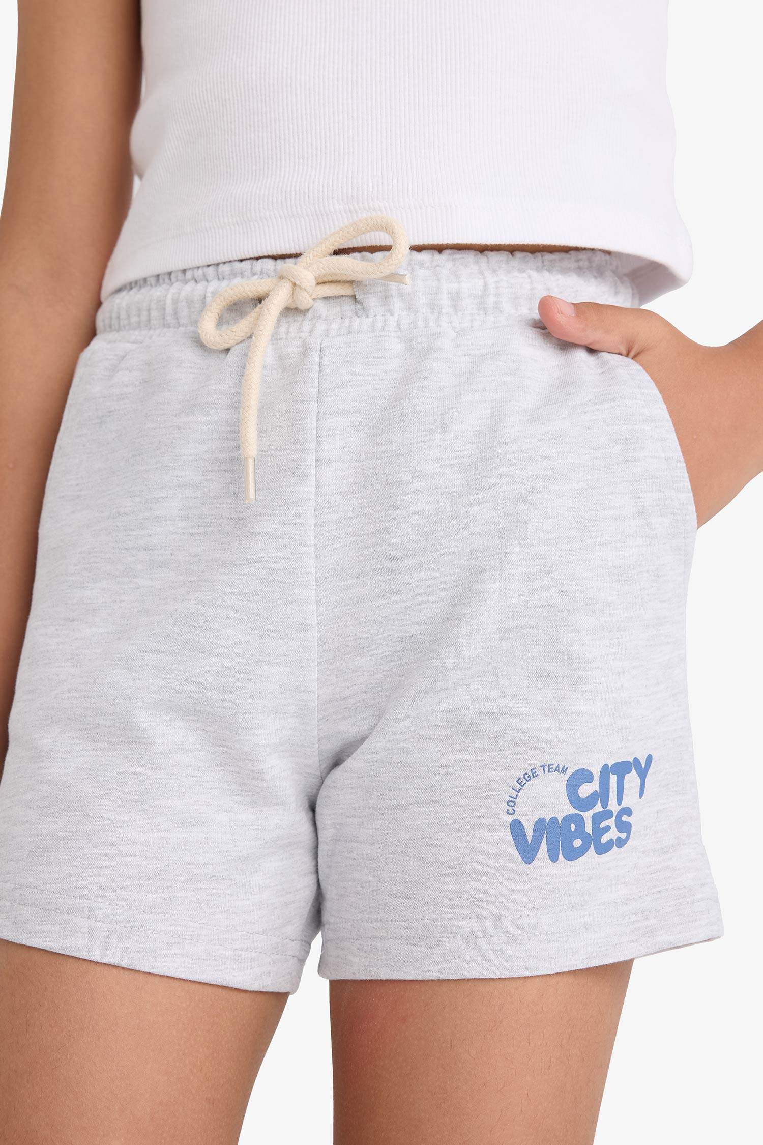 Girl Sweatshirt Fabric 2 Piece Shorts