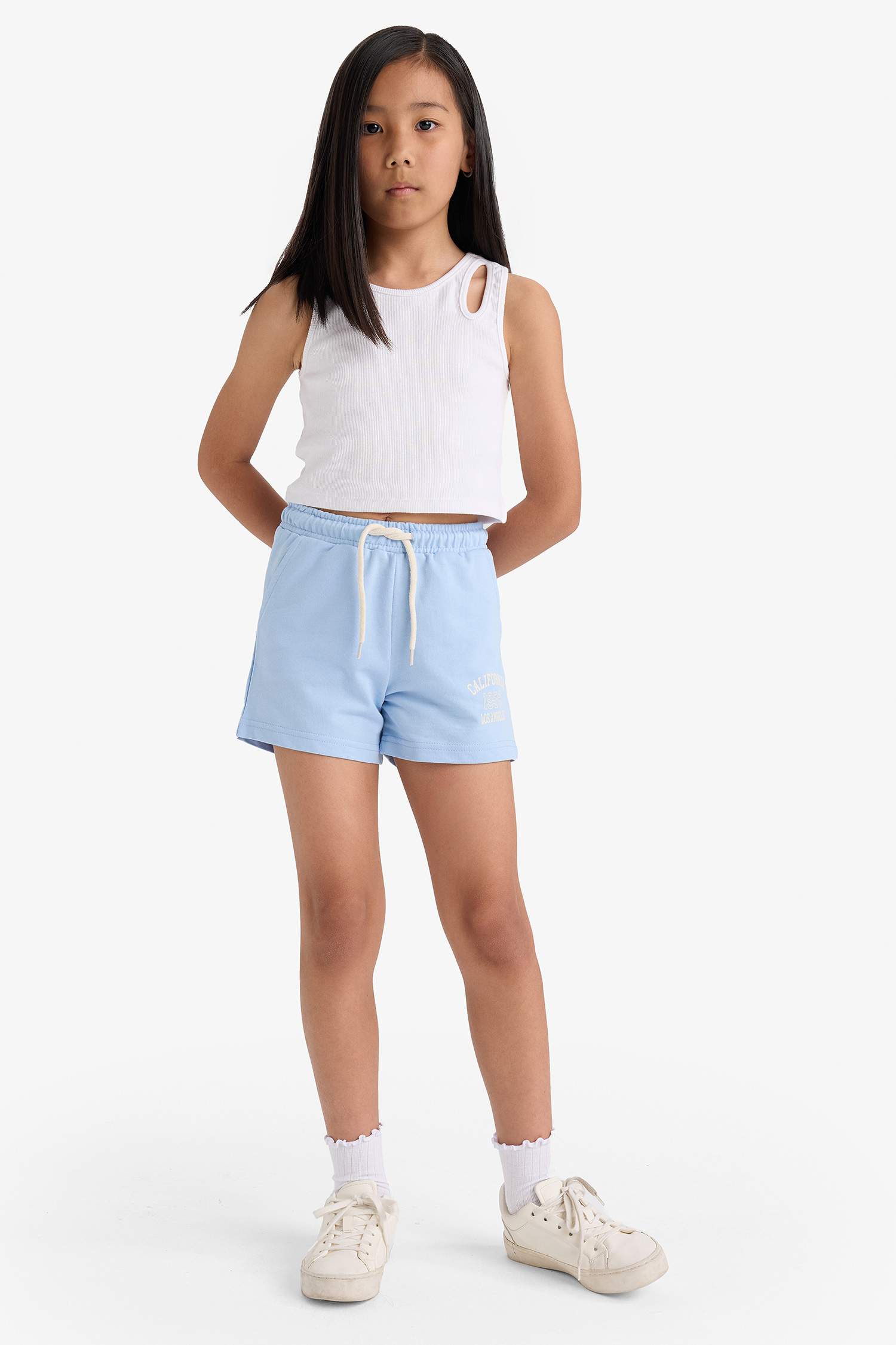 Girl Sweatshirt Fabric 2 Piece Shorts