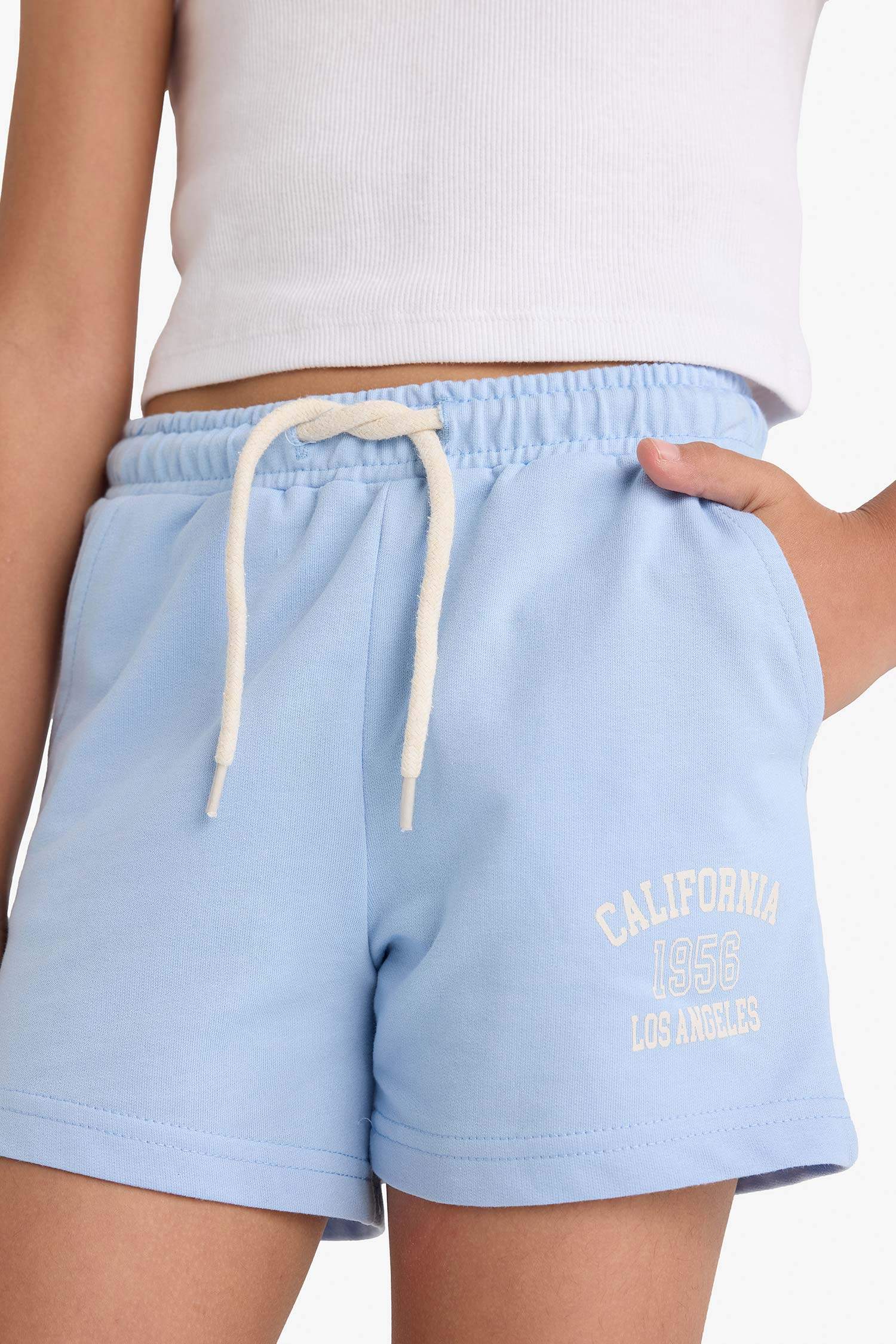 Girl Sweatshirt Fabric 2 Piece Shorts