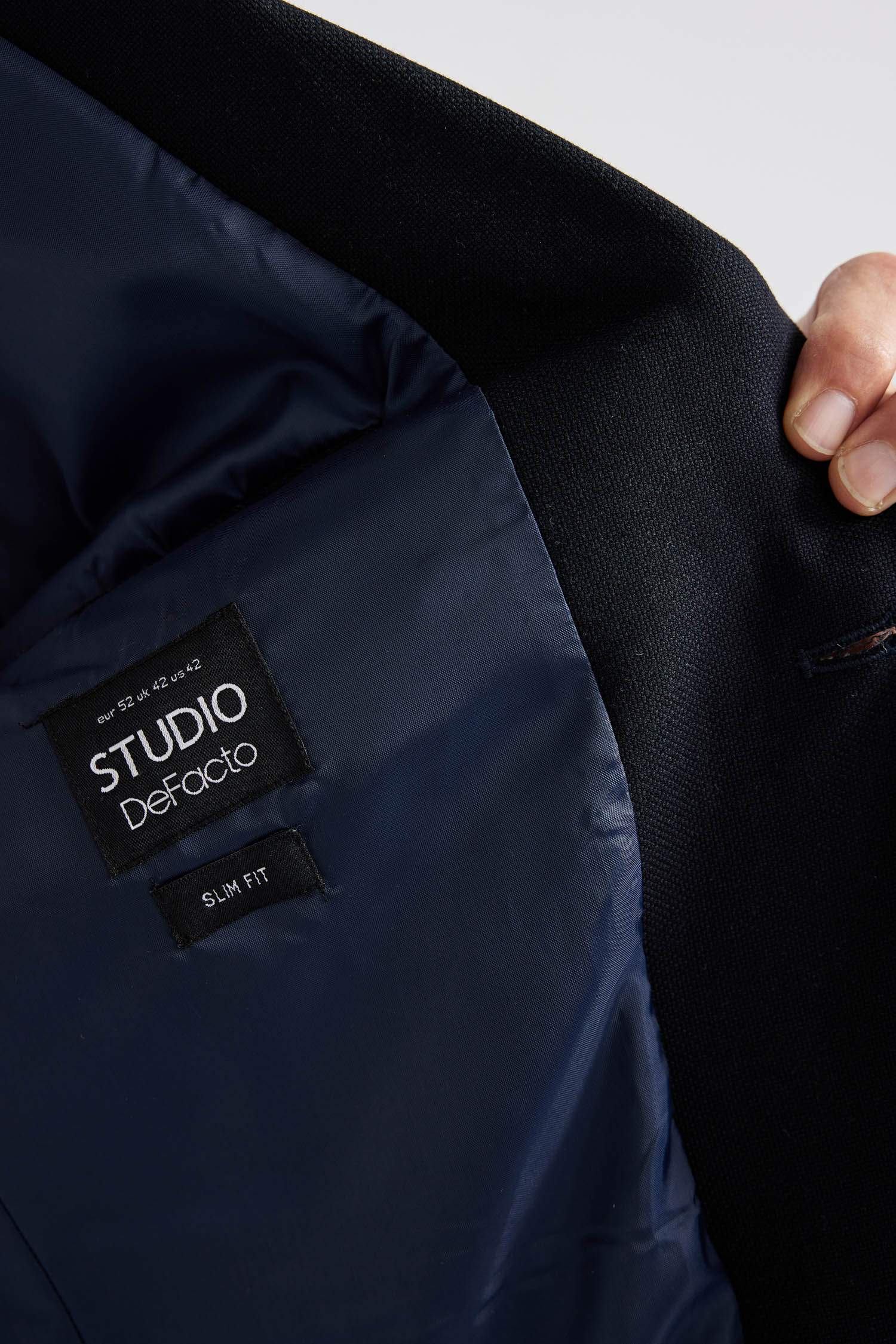 Slim Fit Dar Kesim Astarlı Düğmeli Basic Düz Blazer Ceket