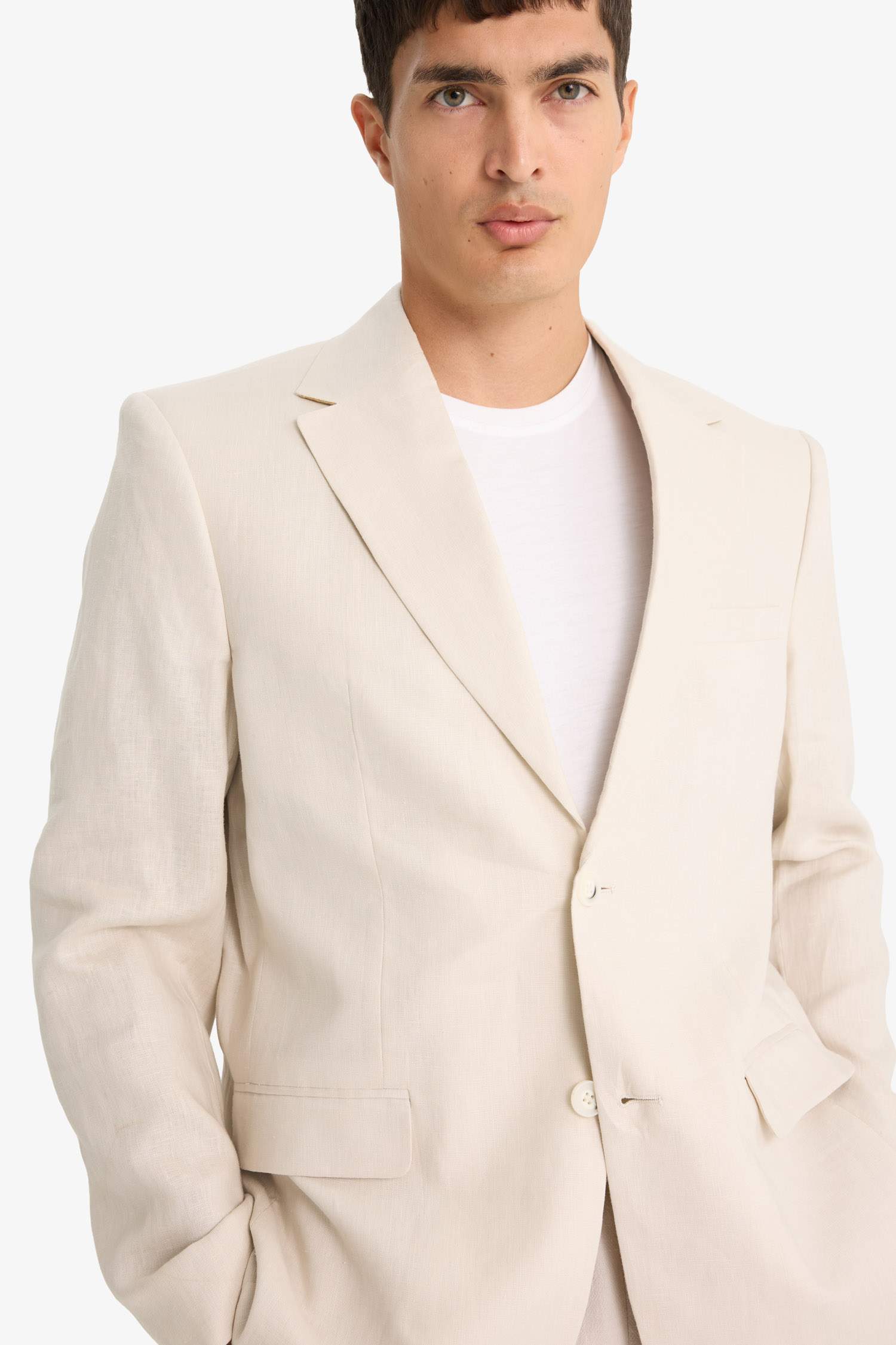 Regular Fit Half Lining Linen Blazer Jacket