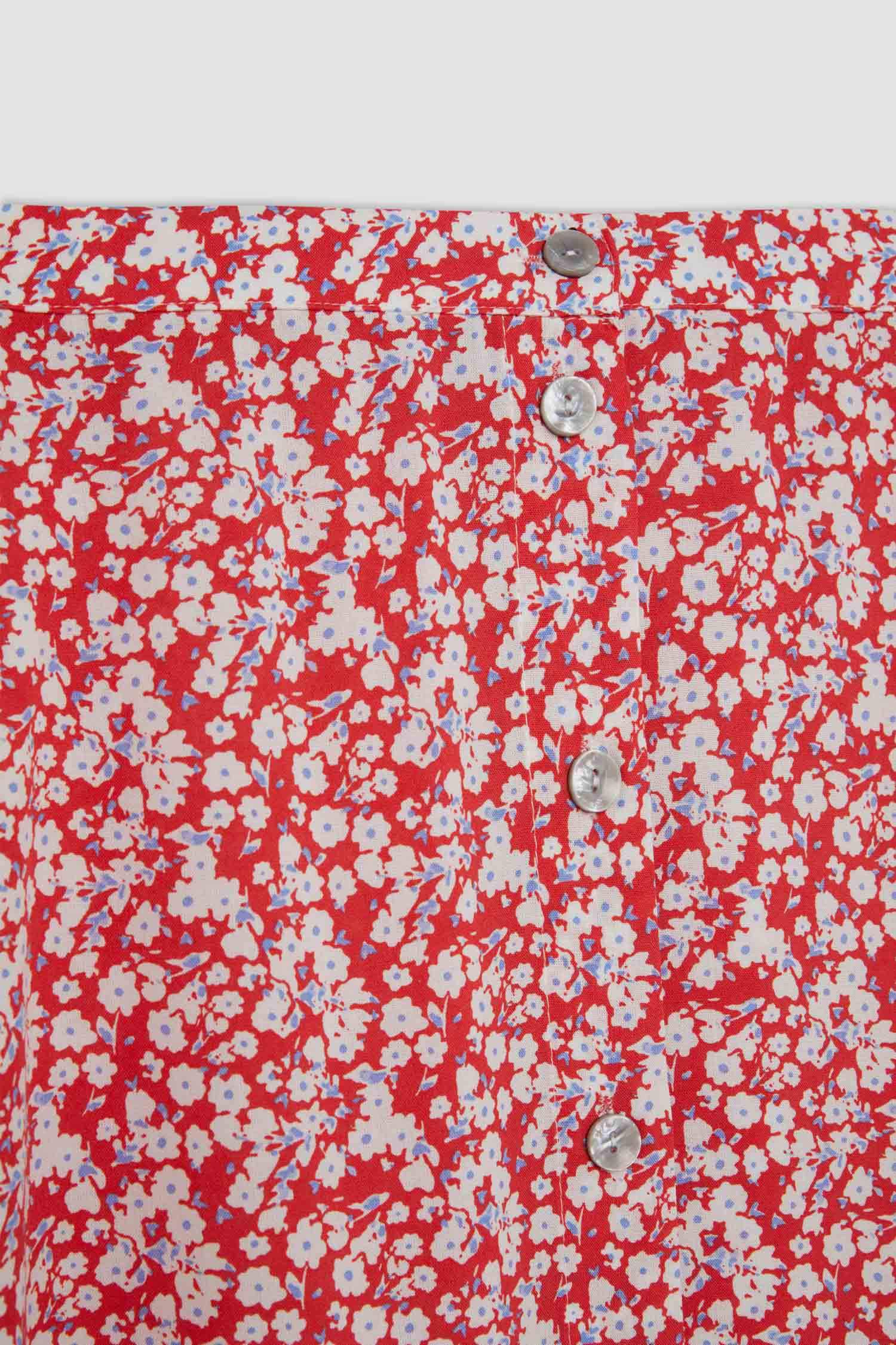 A-Line Patterned Regular Waist Midi Skirt