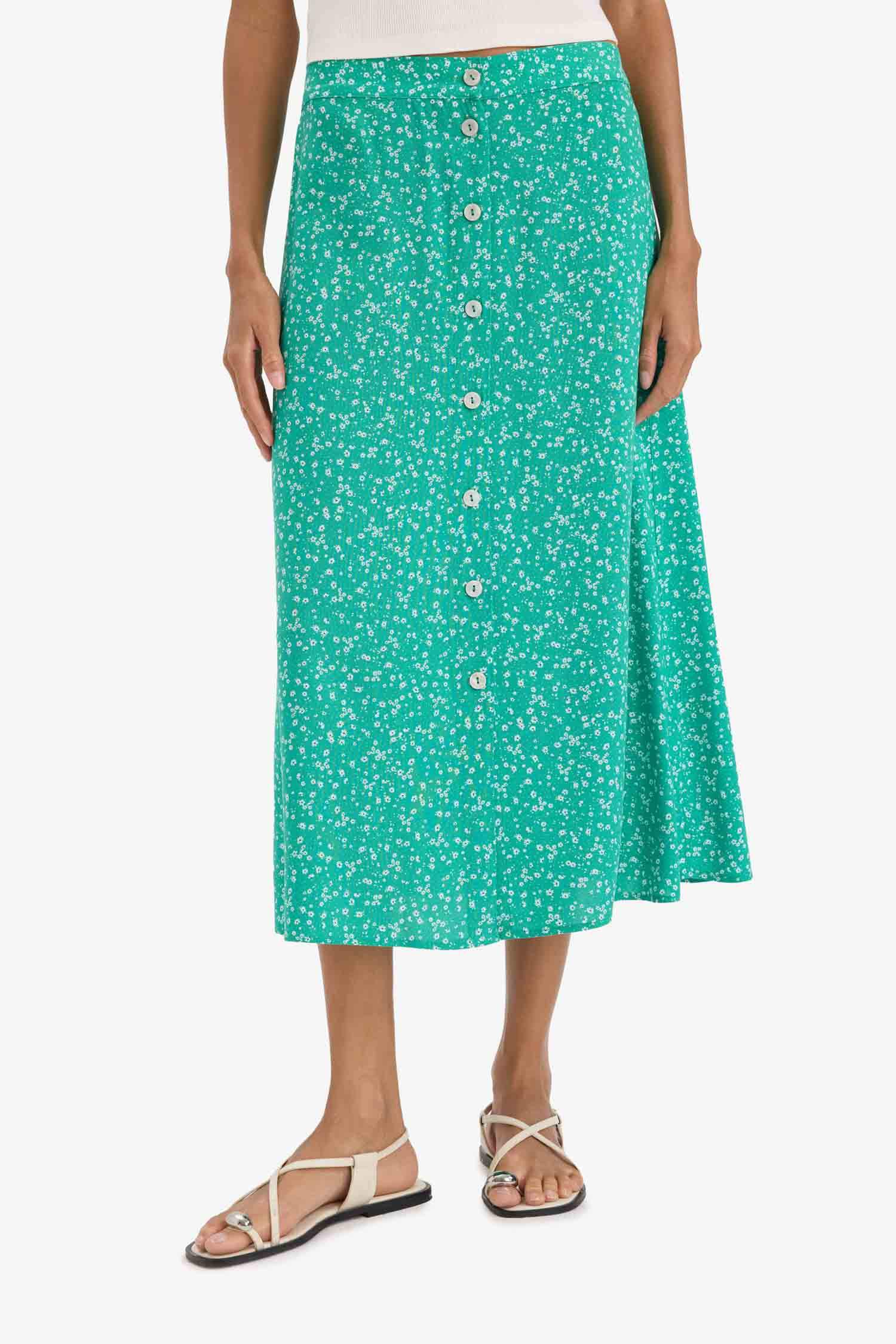 A Form Floral Normal Waist Midi Skirt