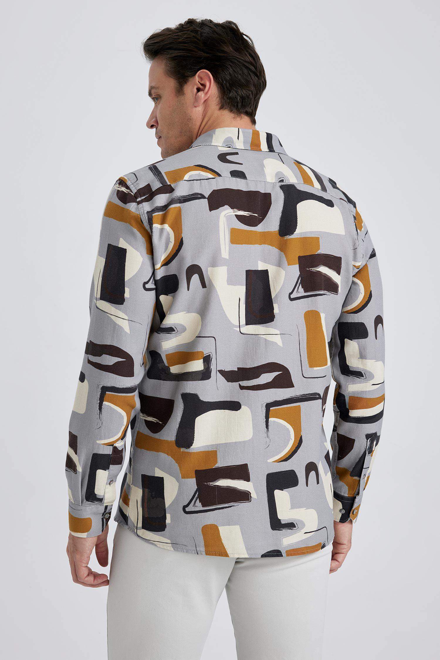 قميص بولو قطن منقوش قصة عادية