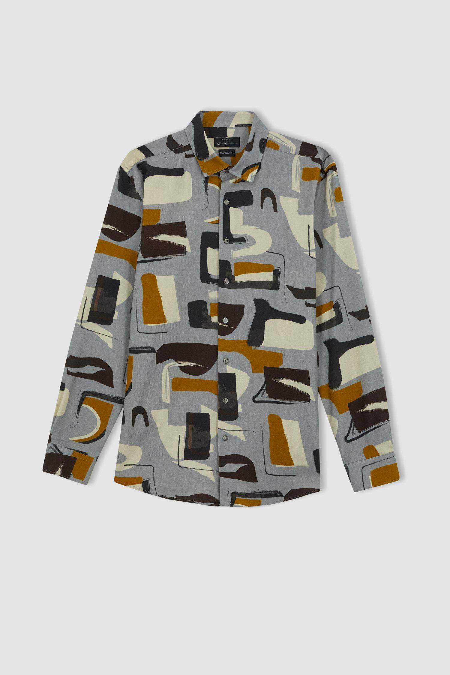 قميص بولو قطن منقوش قصة عادية