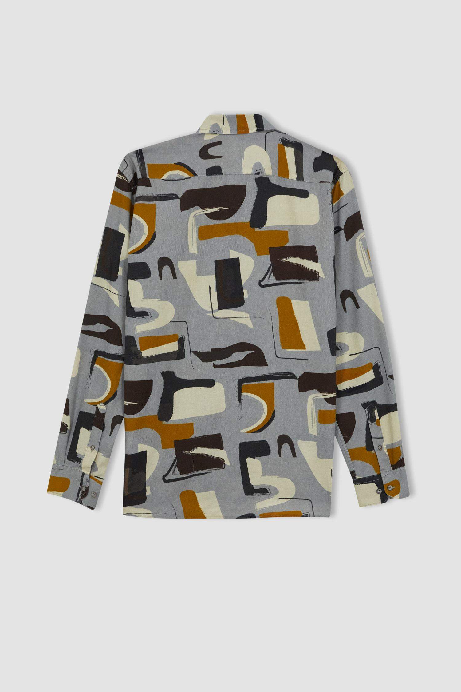 قميص بولو قطن منقوش قصة عادية