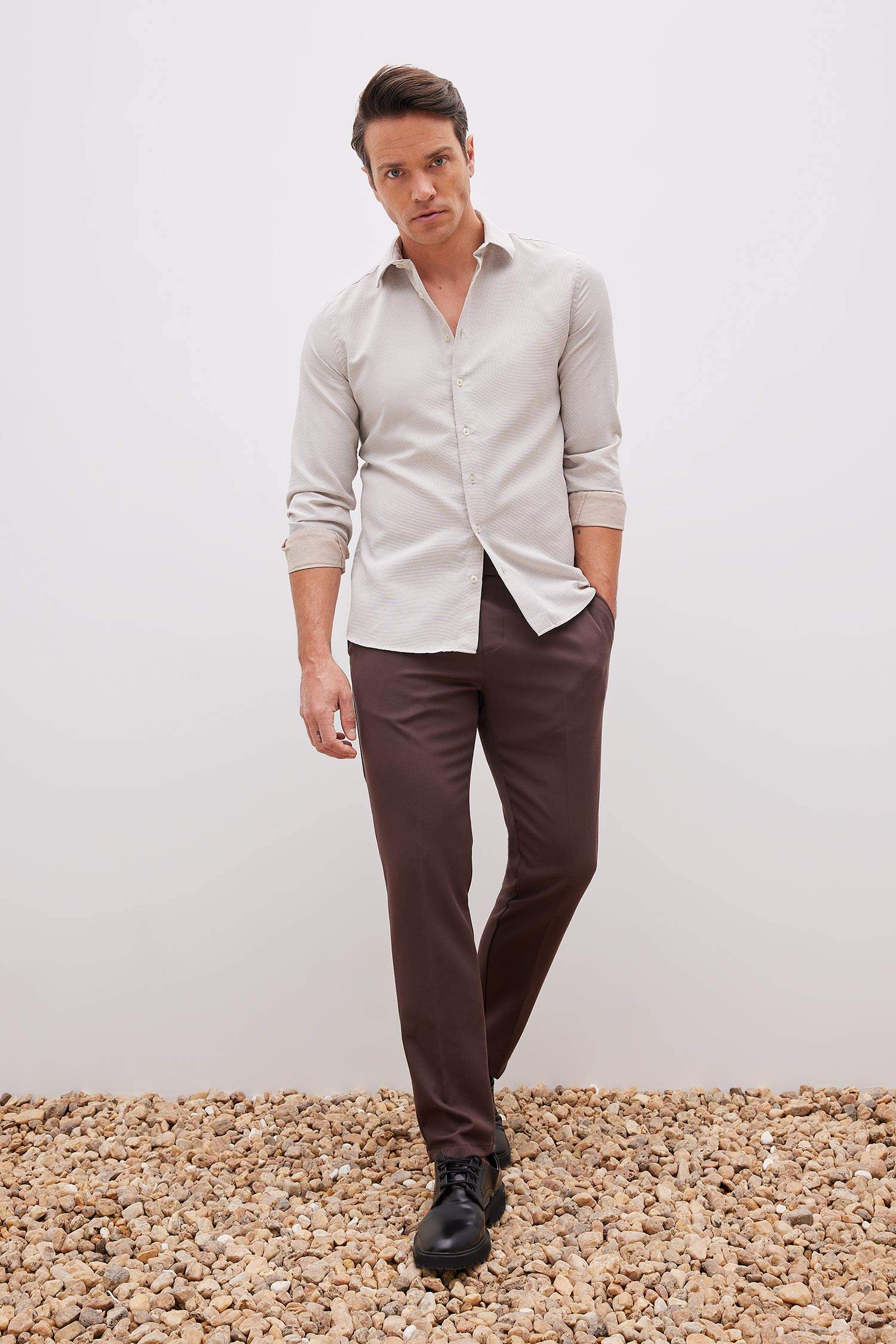 слим пішімі Ұзын жеңді көйлек