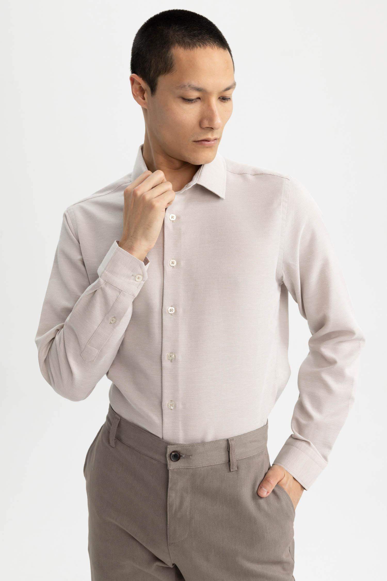 слим пішімі Ұзын жеңді көйлек