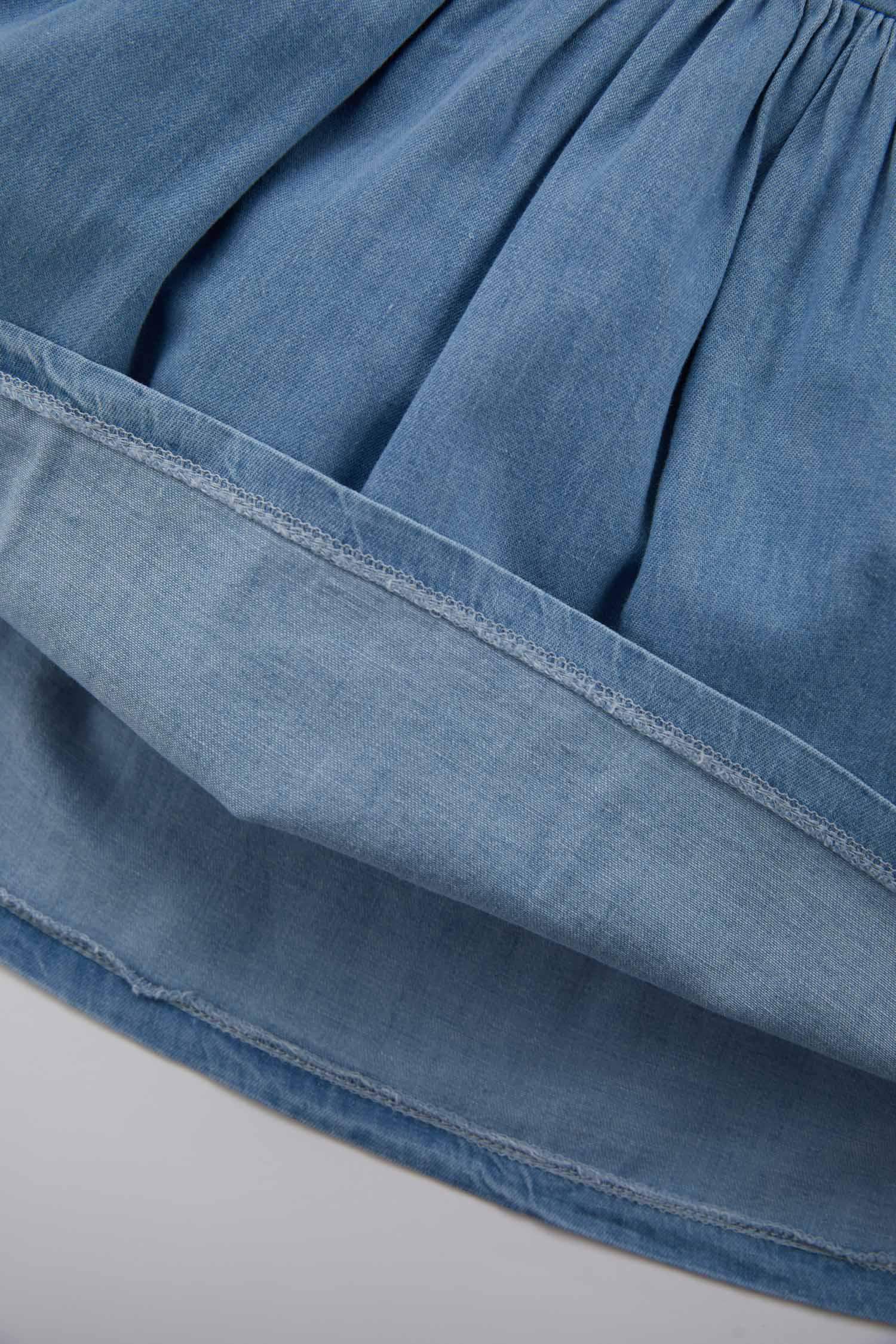 Baby Girl Floral Half Sleeve Jean Dress