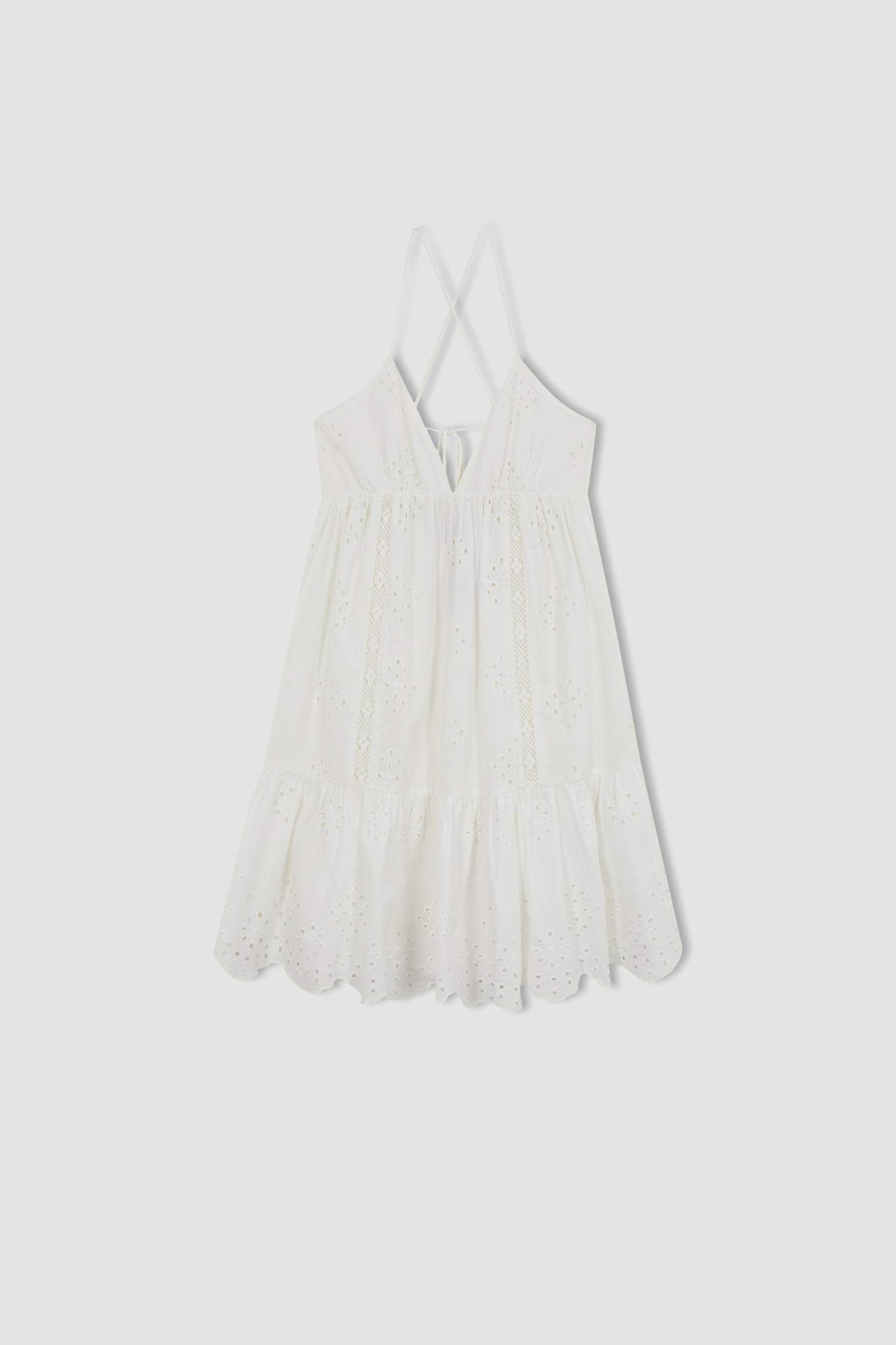 Платье мини с коротким рукавом