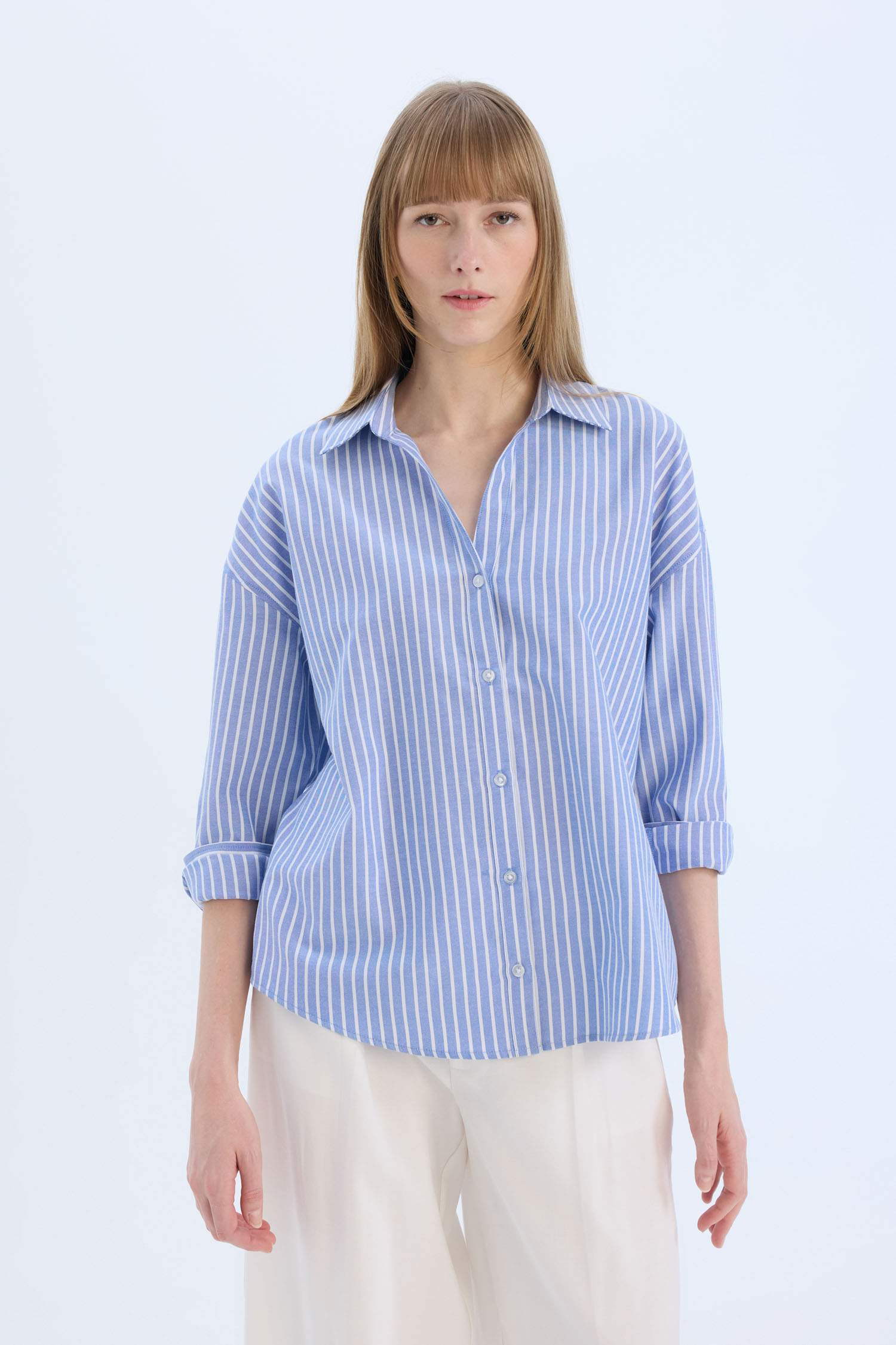 Oversize Geniş Kalıp Oxford Uzun Kollu Gömlek