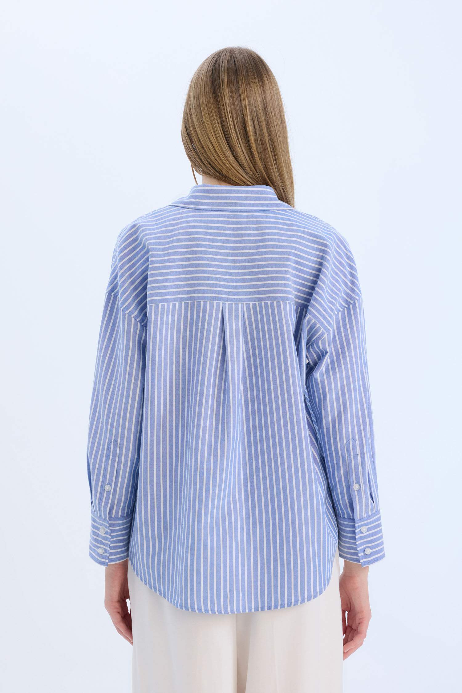 Oversize Geniş Kalıp Oxford Uzun Kollu Gömlek