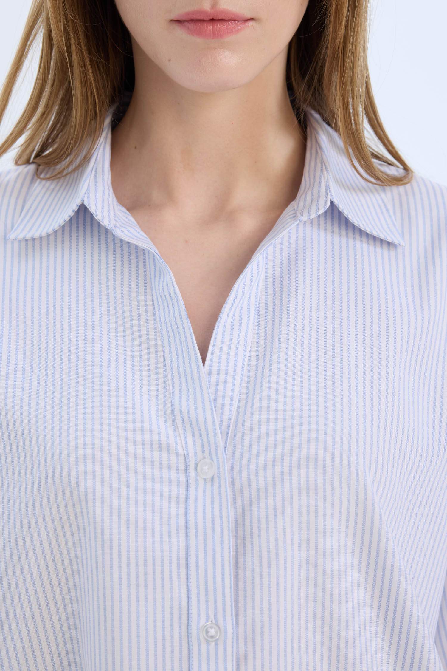 Oversize Fit Shirt Collar Oxford Long Sleeve Shirt